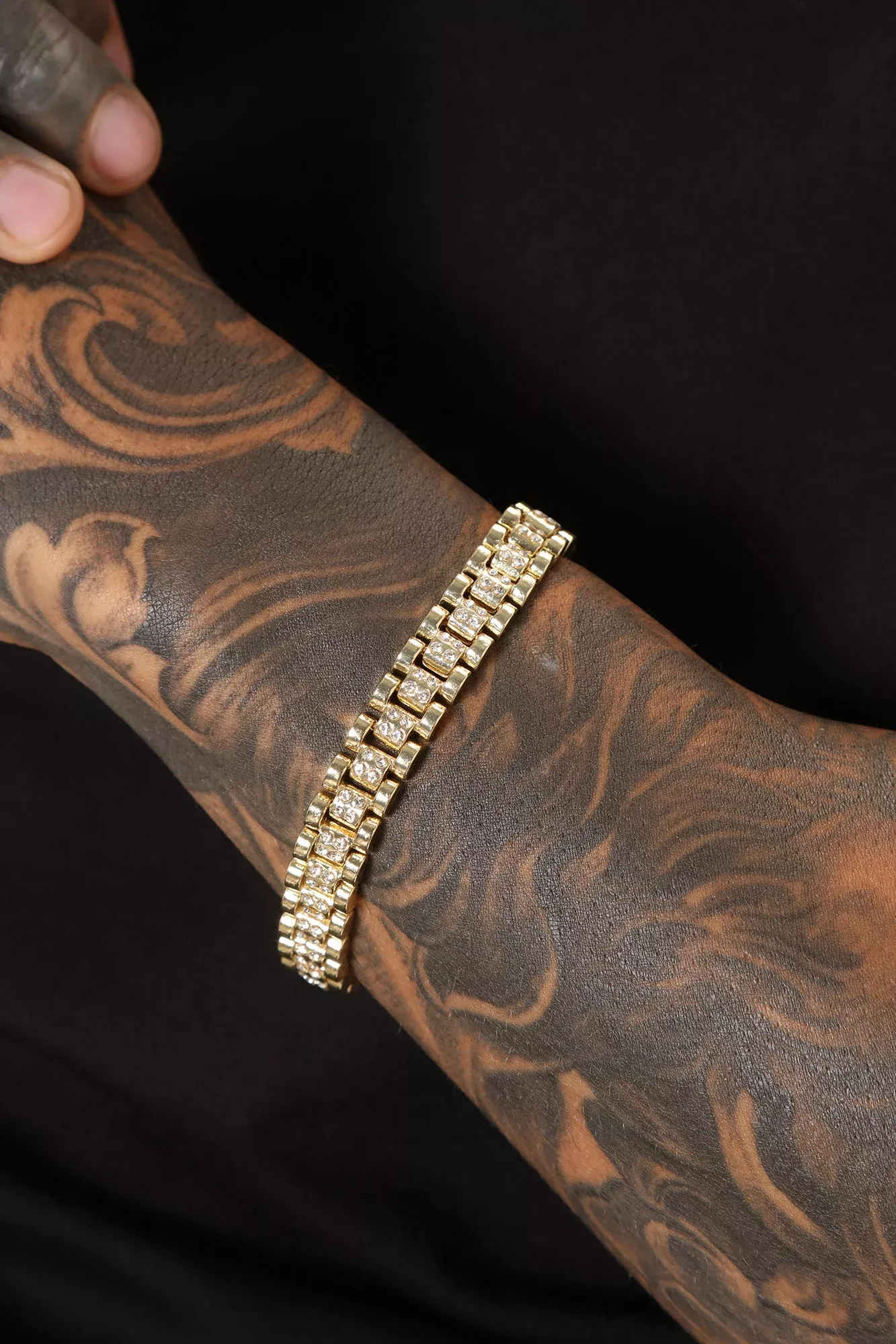 10mm Iced Out Bracelet - Gold