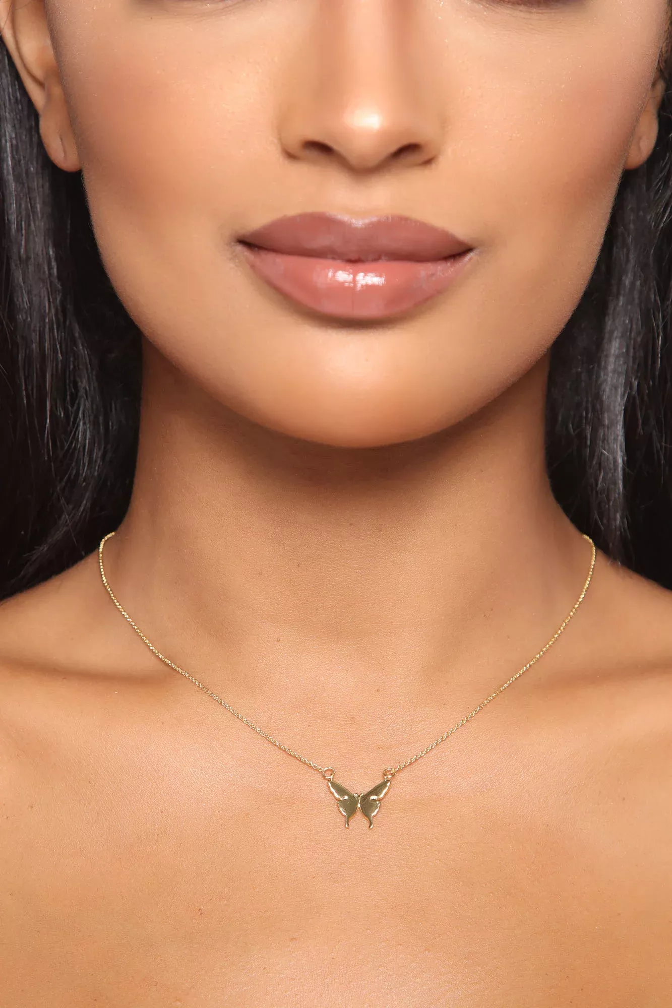 14K Gold Plated Butterfly Necklace - Gold