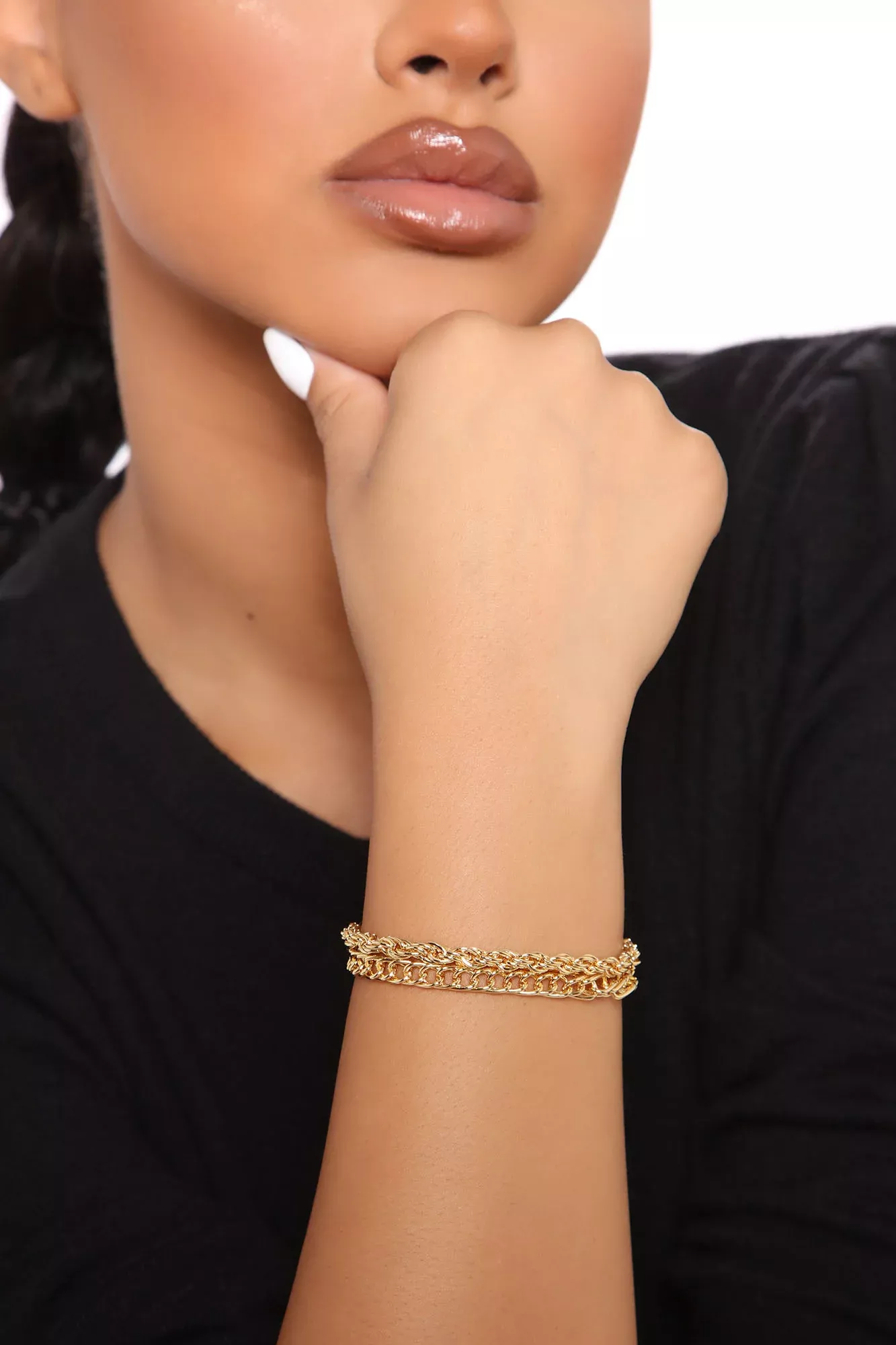 14K Two Of A Kind Bracelet Set - Gold