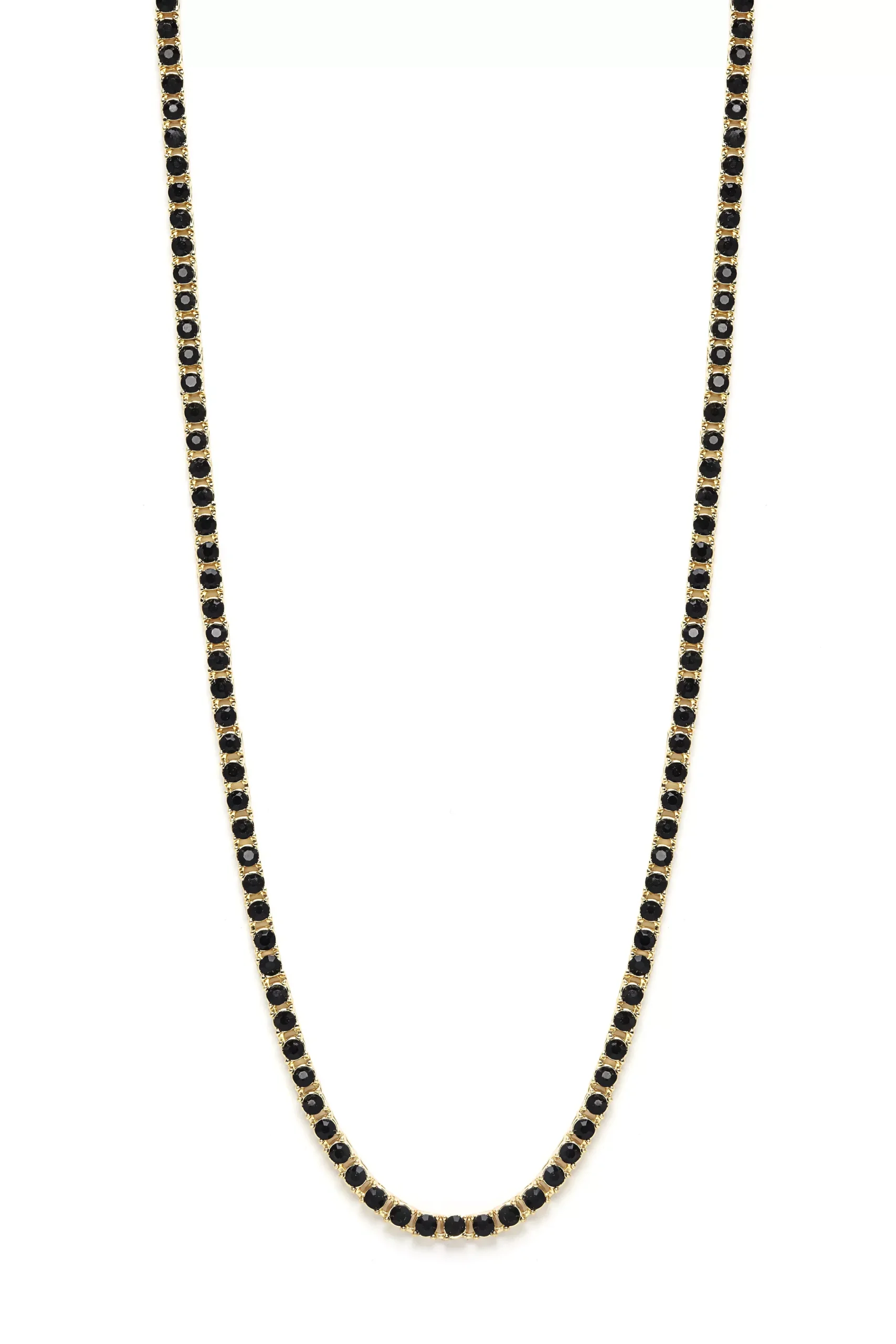 24″ Gold Tennis Chain Necklace - Black