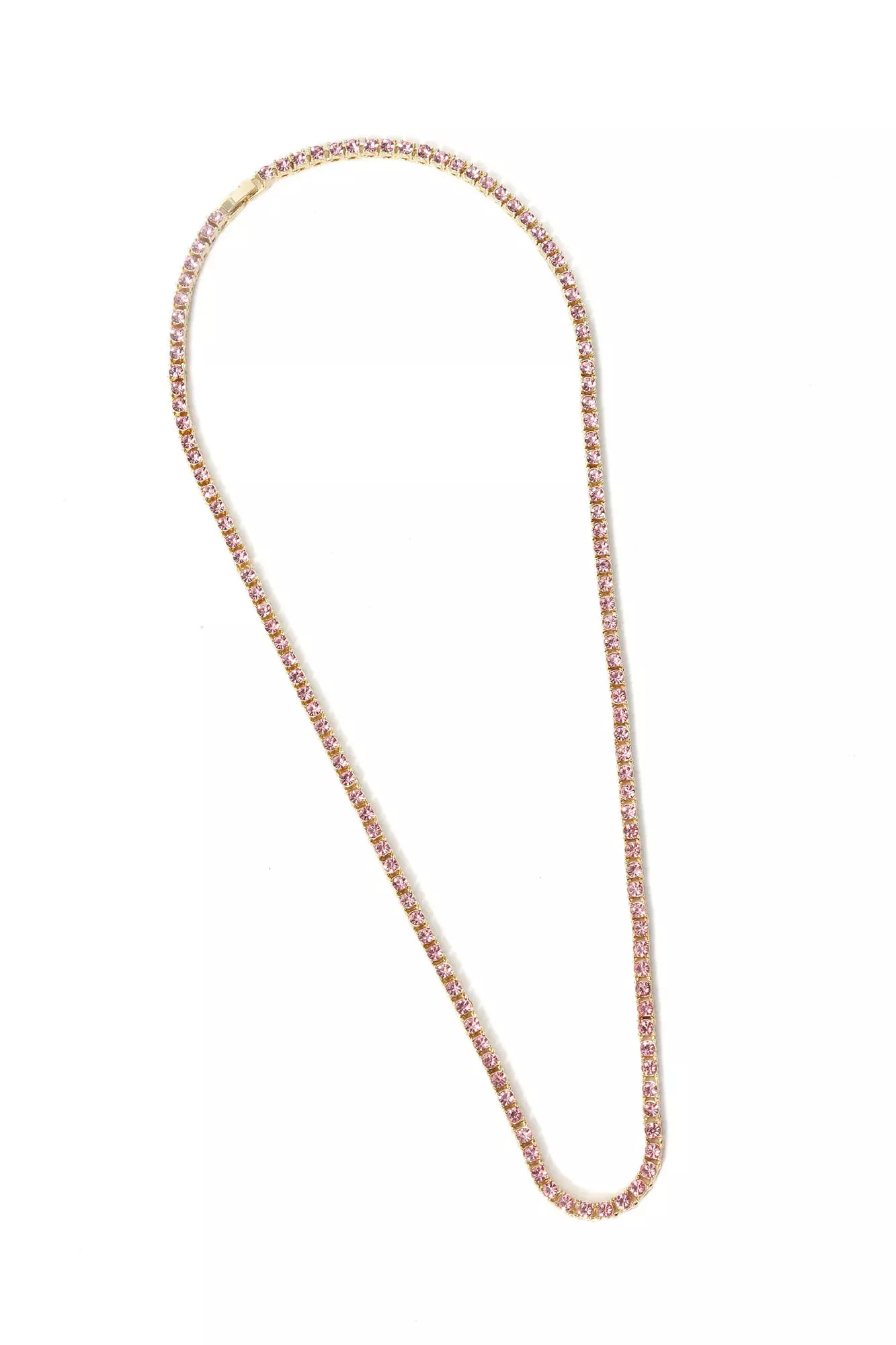 24″ Gold Tennis Chain Necklace - Pink