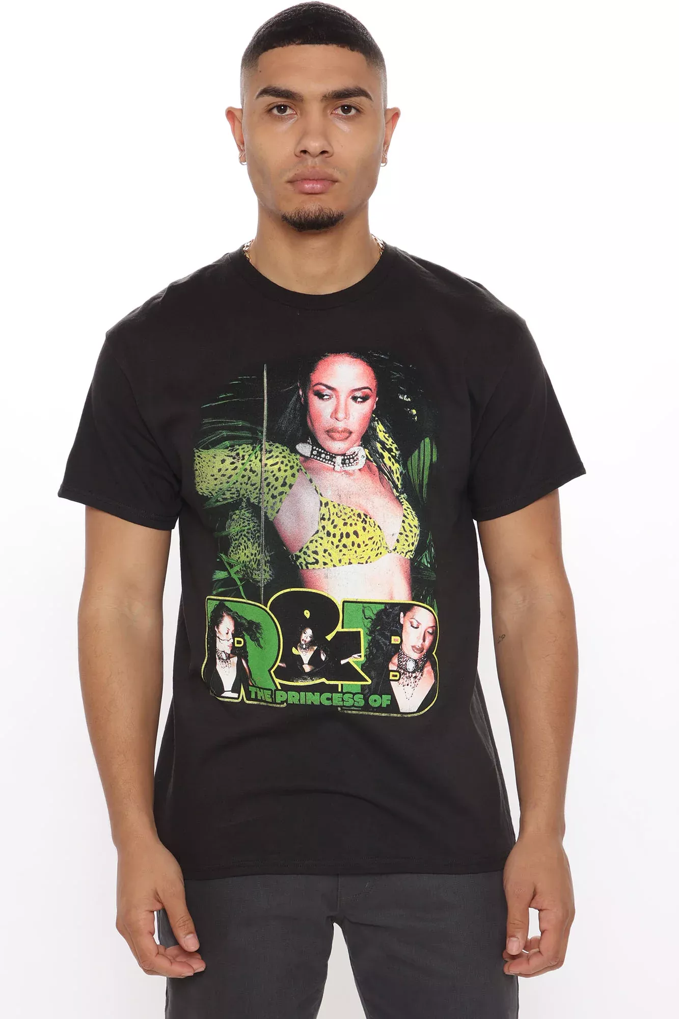 Aaliyah The Princess Of R&B Short Sleeve Tee - Black