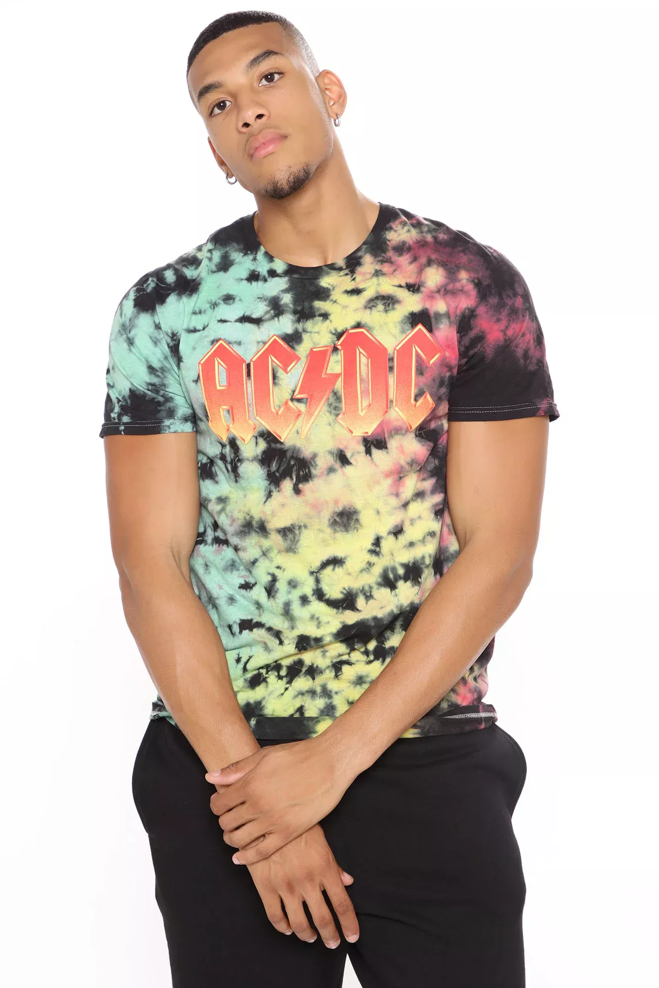 AC/DC Tie Dye Short Sleeve Tee - Multi Color