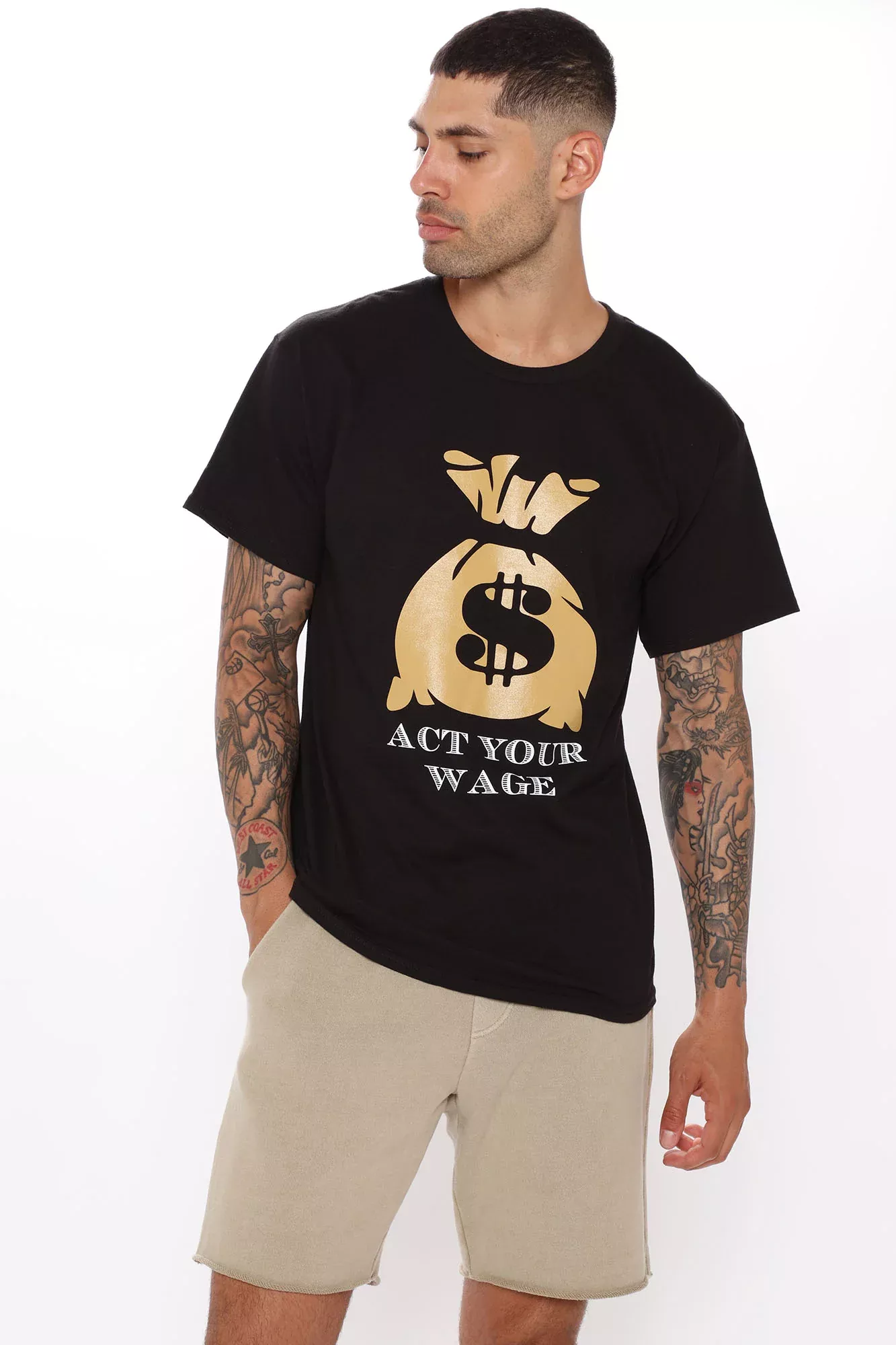 Act Your Wage Short Sleeve Tee - Black