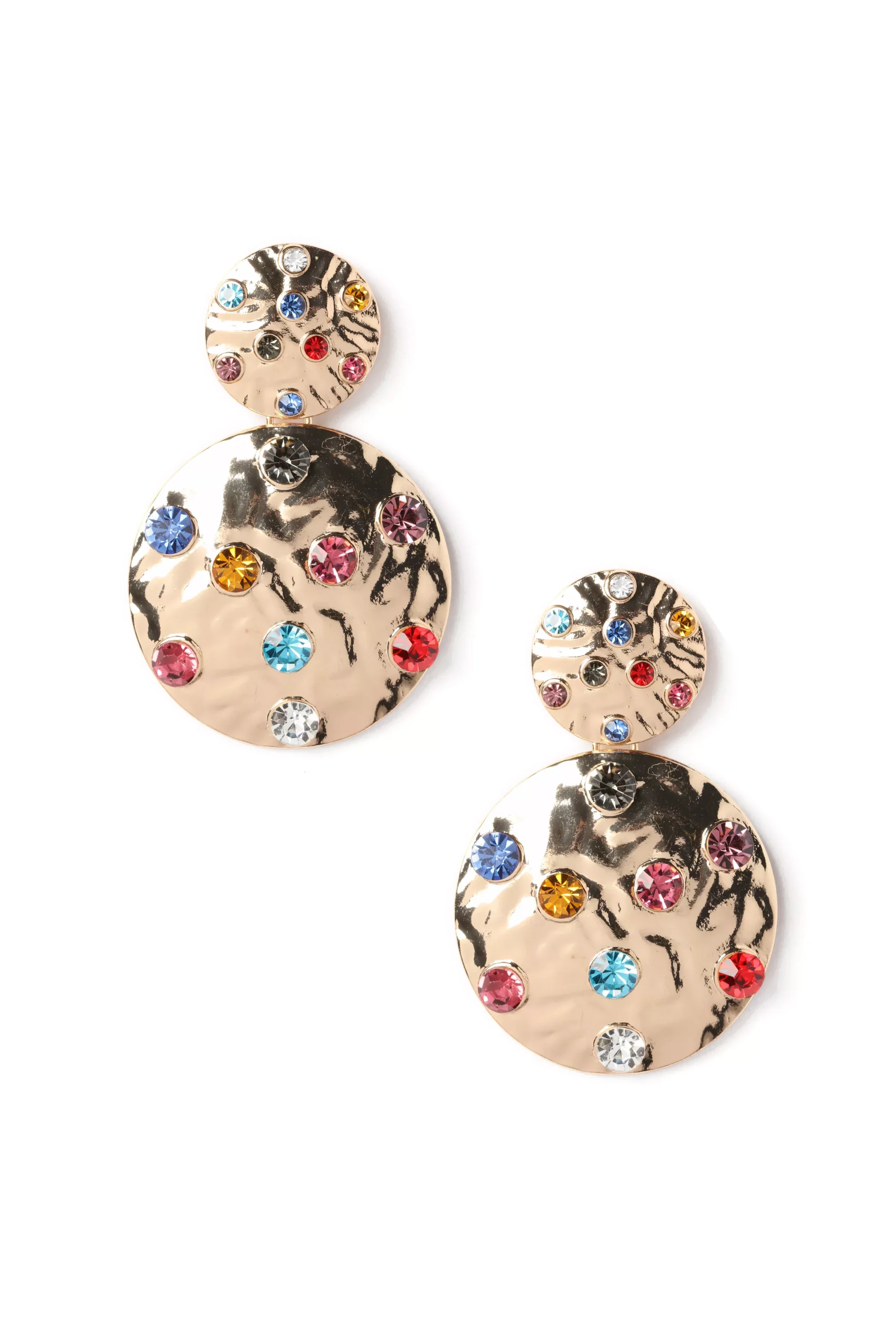 Adriana Textured Metal Earrings - Gold/Multi