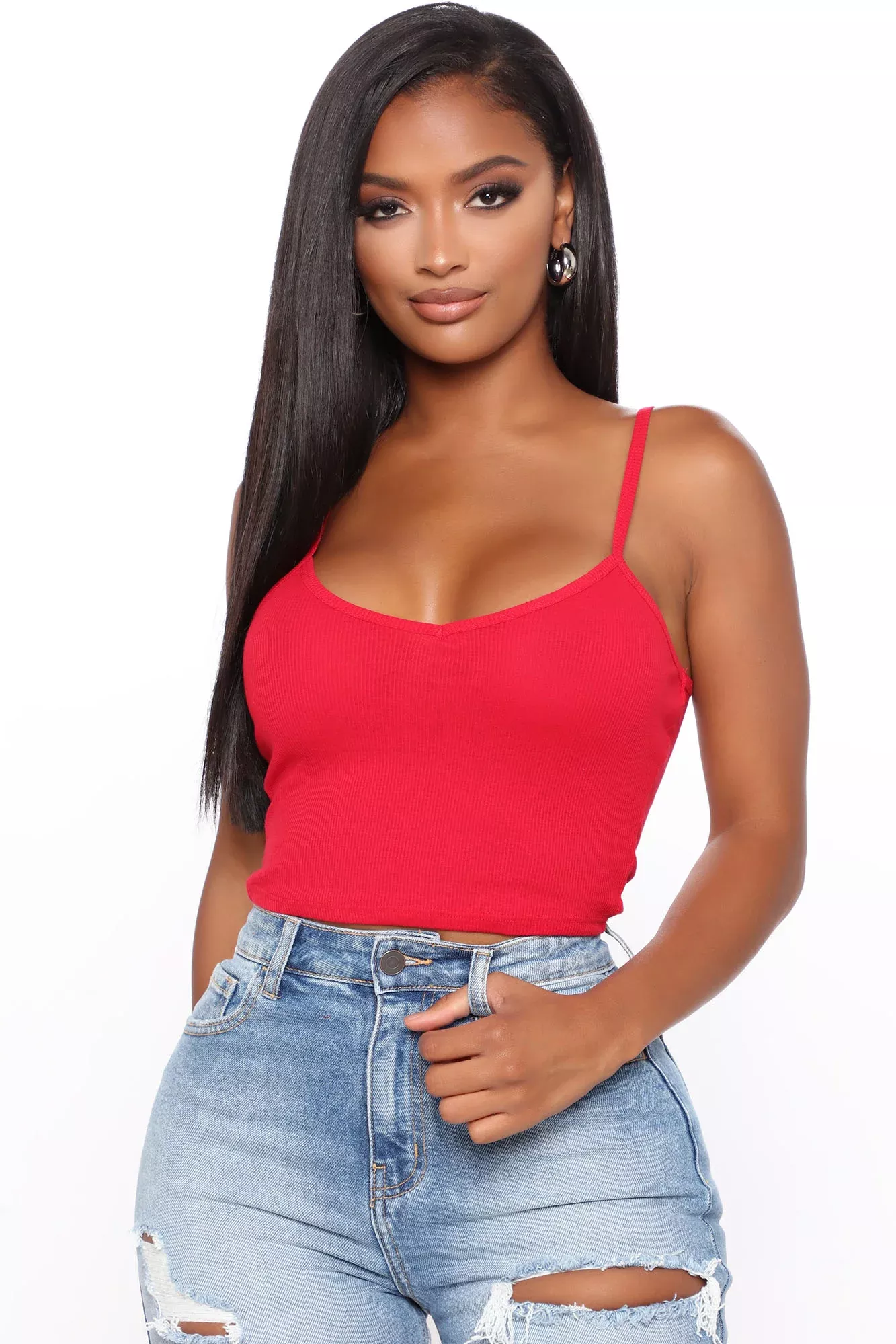 Alice Crop Tank - Red