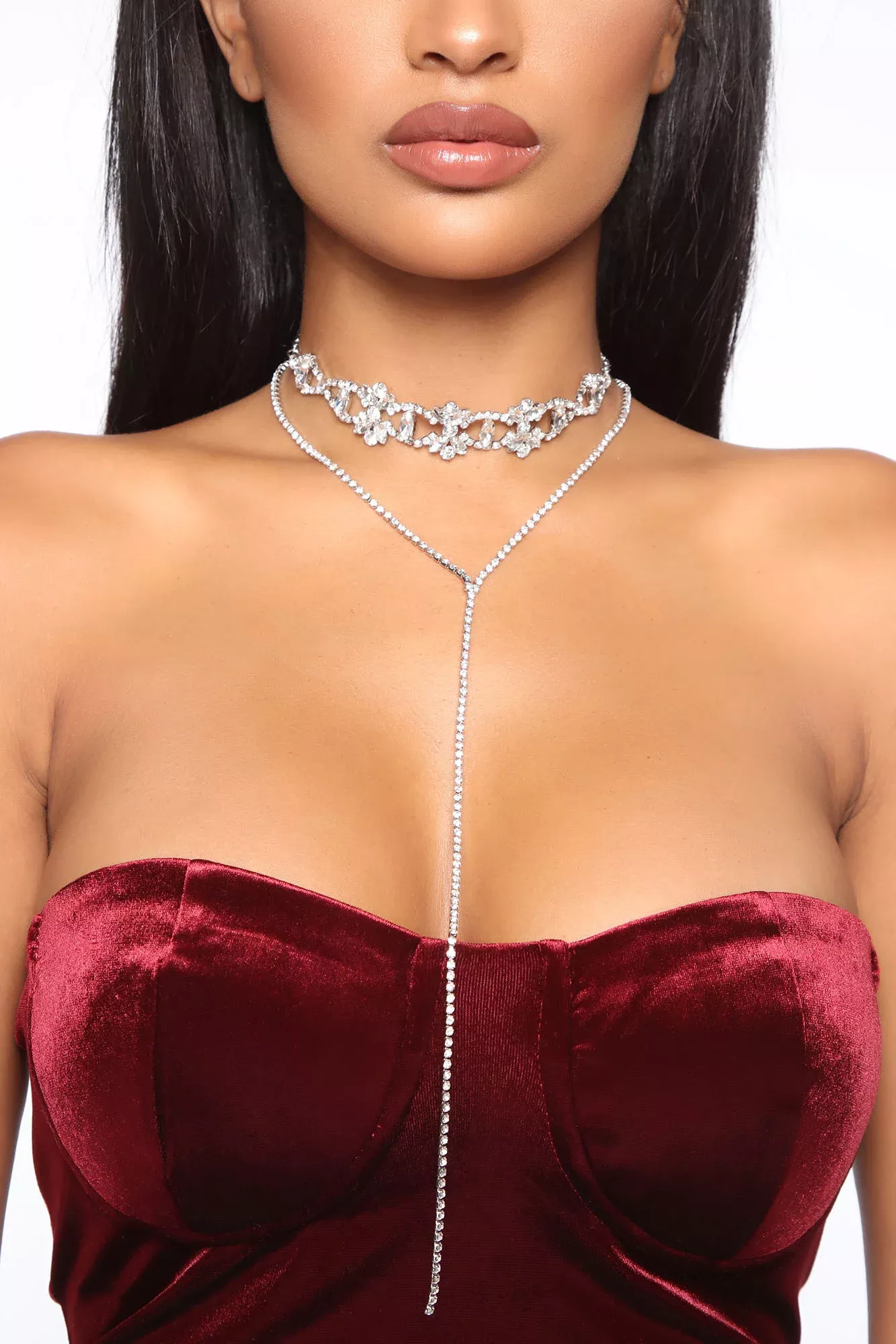 All Glammed Up Layered Necklace - Silver