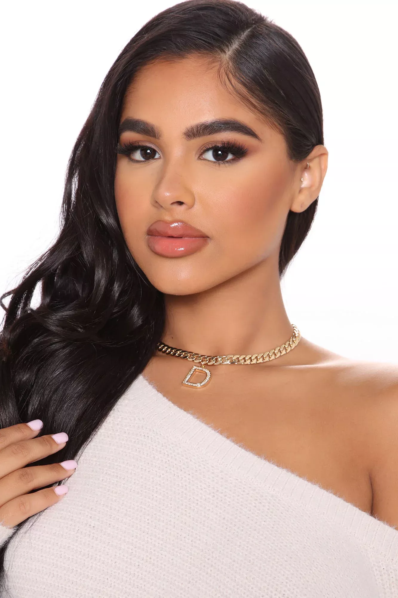 All Me 'D' Initial Chain Necklace - Gold