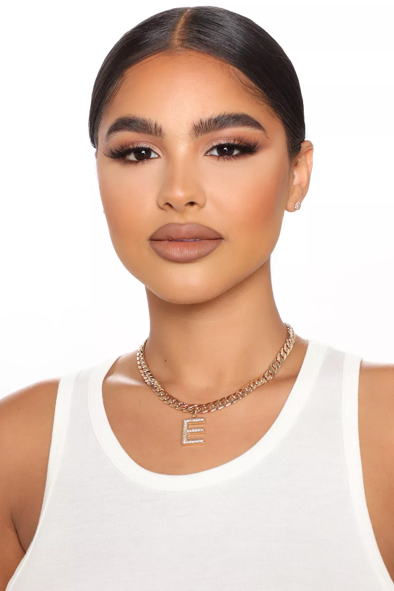 All Me 'E' Initial Chain Necklace - Gold