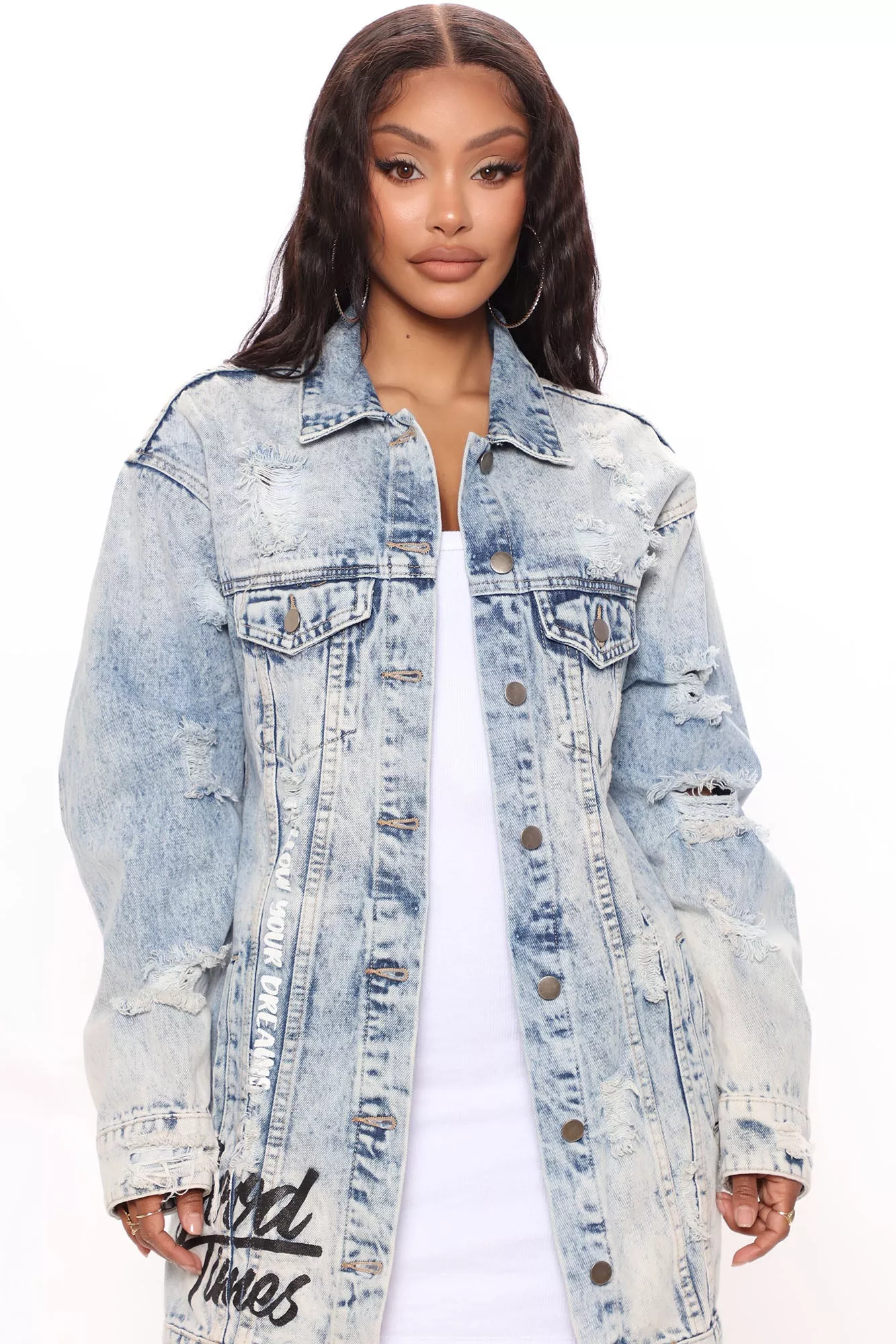 All That Talk Denim Jacket FN - Acid Wash