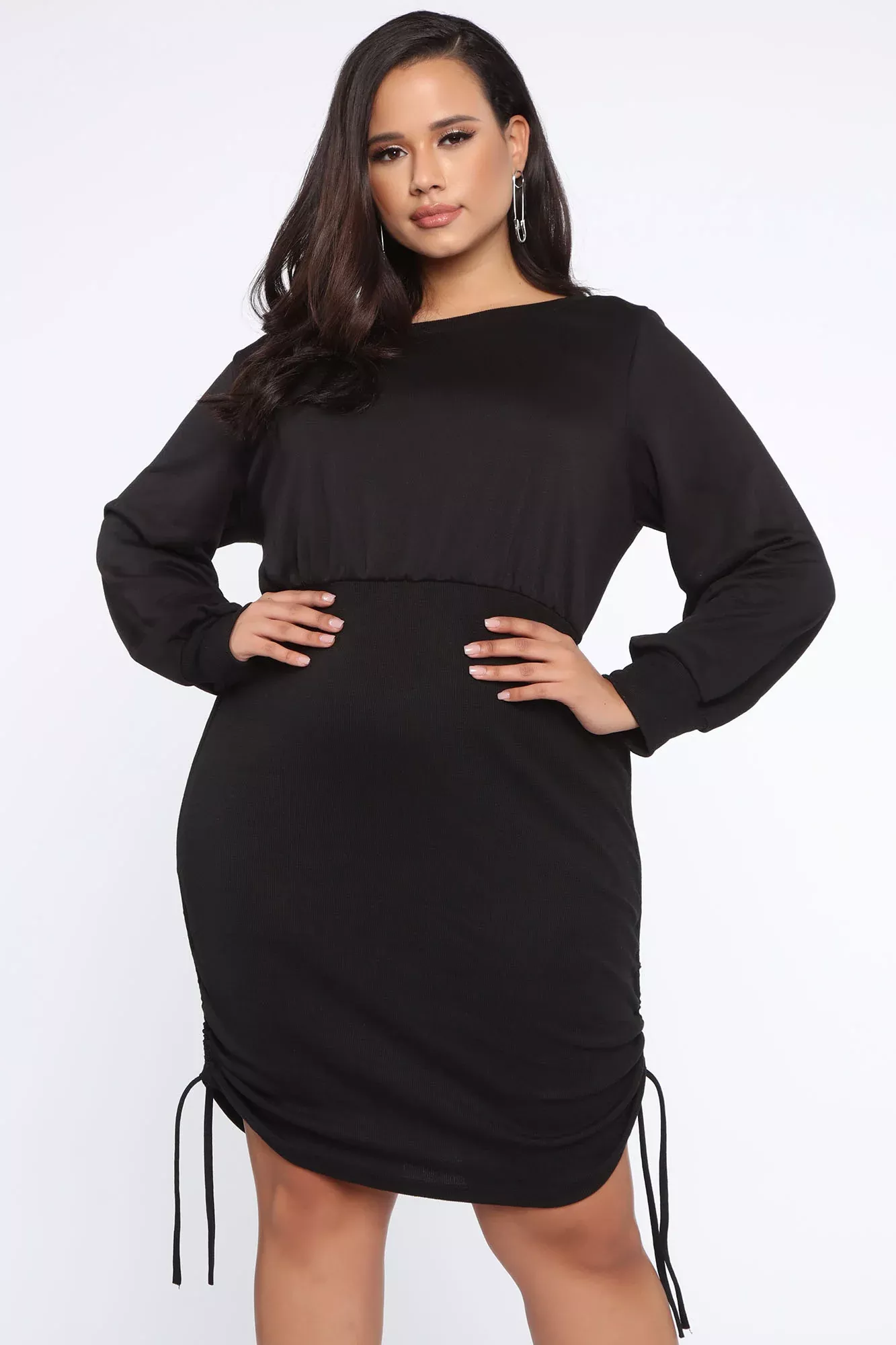 Always Darling Ruched Dress - Black