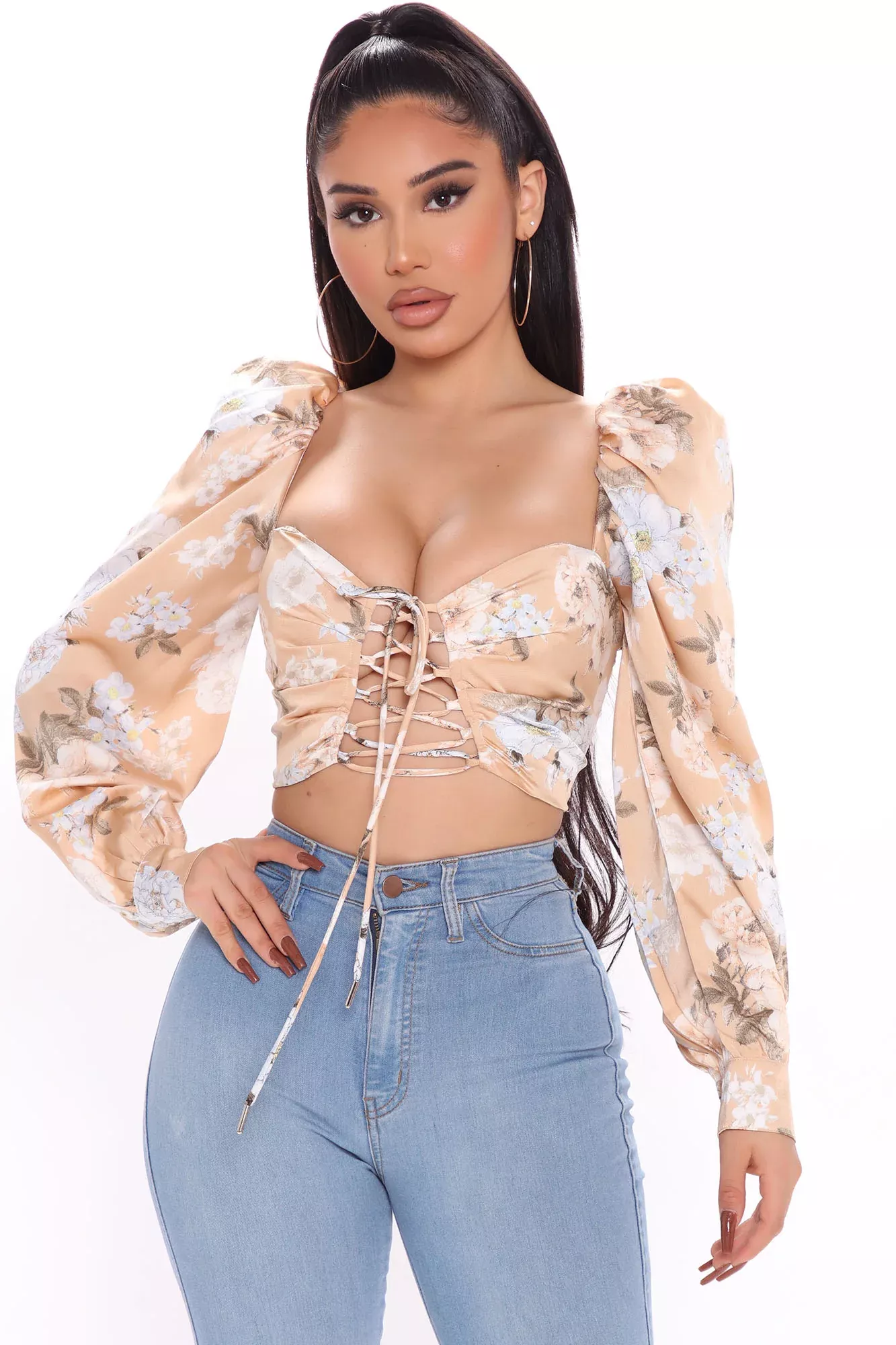 Always In Your Dreams Crop Top - Taupe/combo