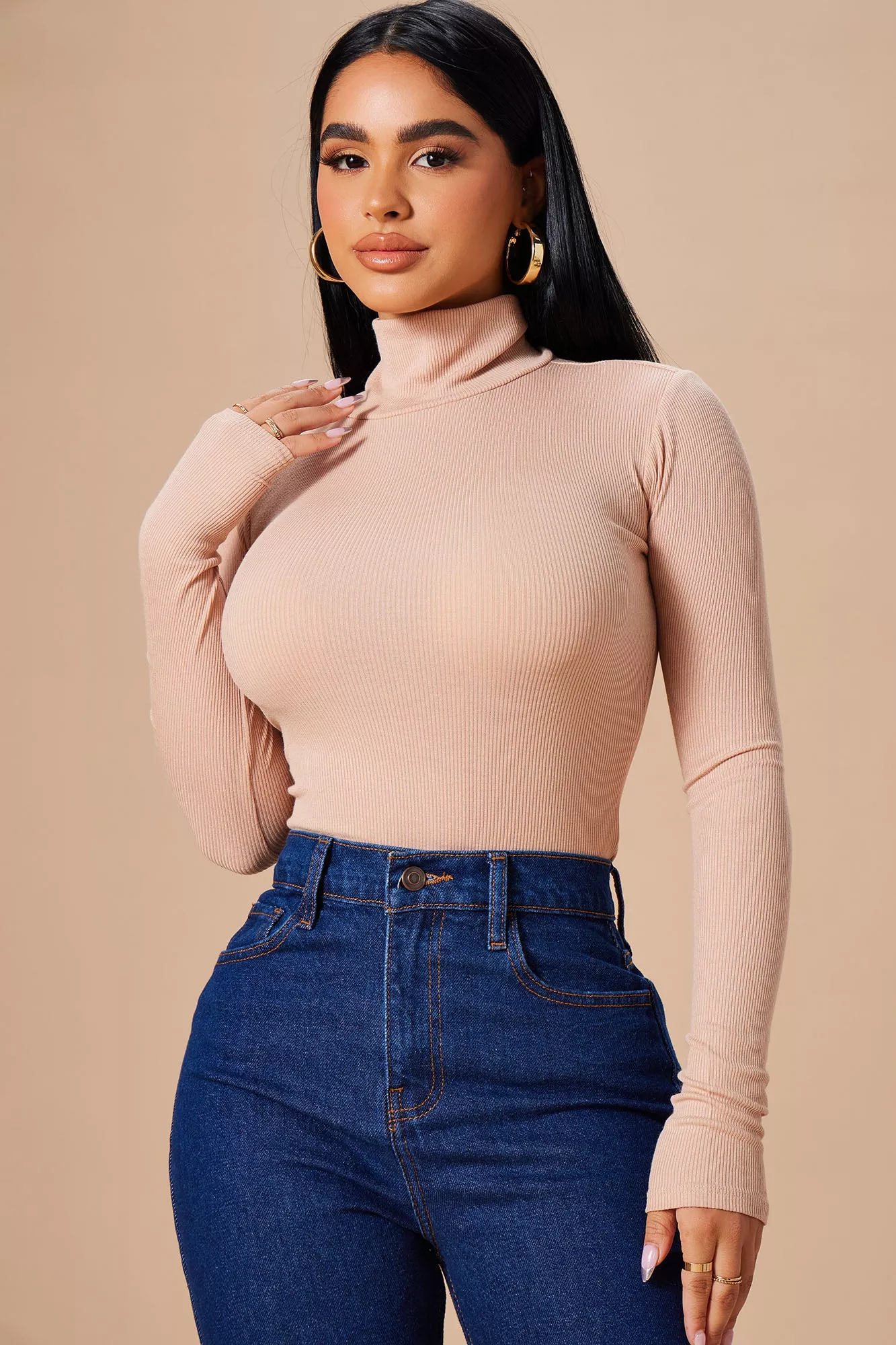 Amerie Turtle Neck Sweater - Beige