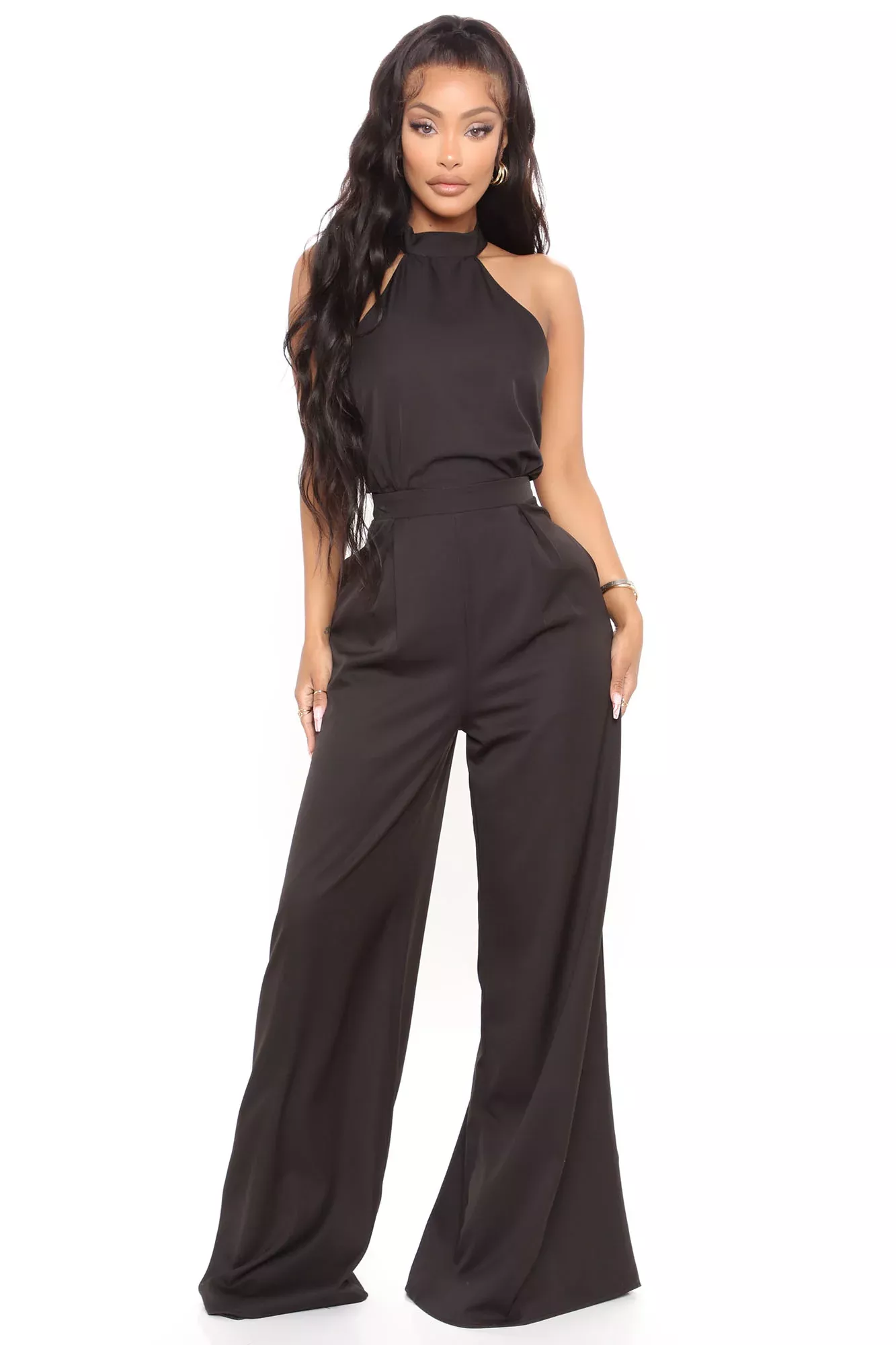 Angelic Halter Jumpsuit - Black