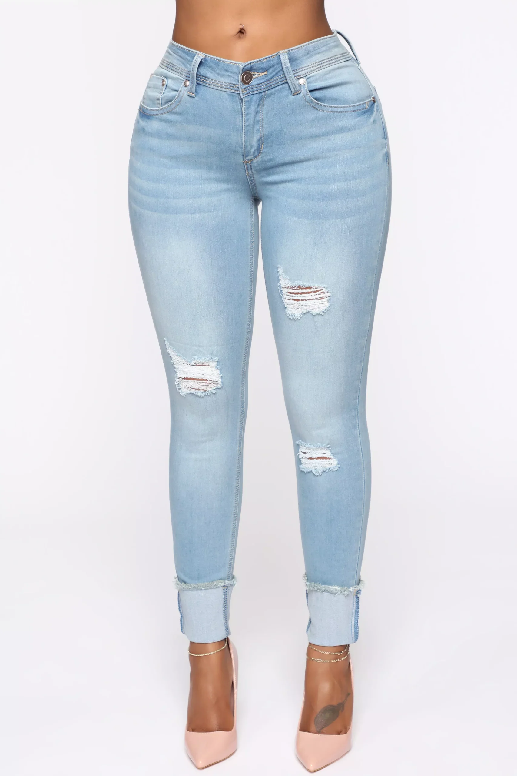 Back For More Low Rise Jeans - Light Wash
