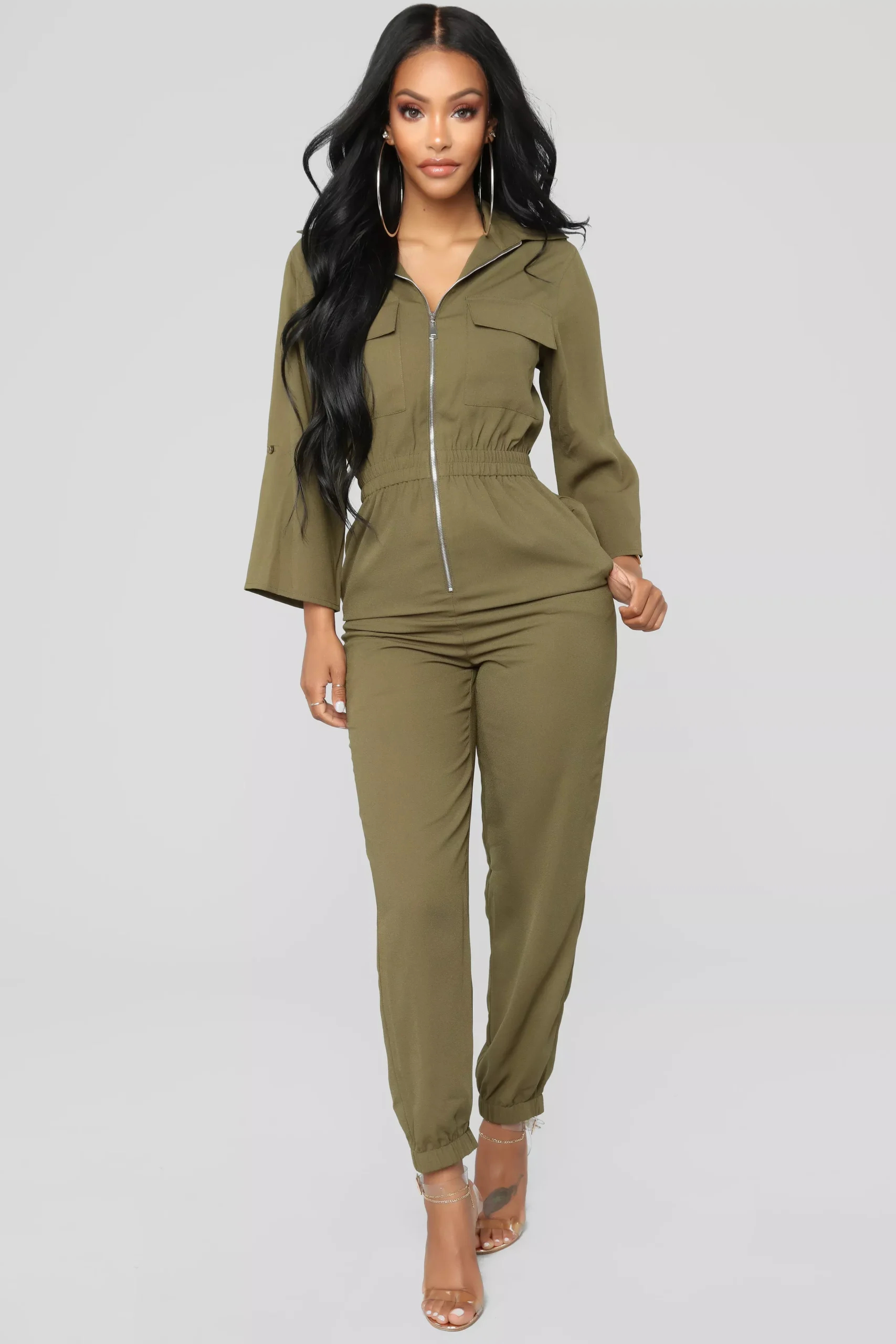 Back To You Love Jumpsuit - Olive
