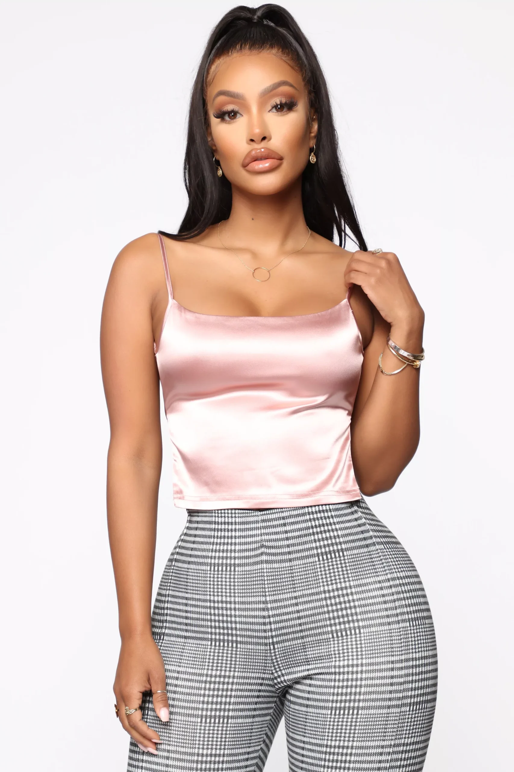 The Back Up Plan Satin Top - Pink