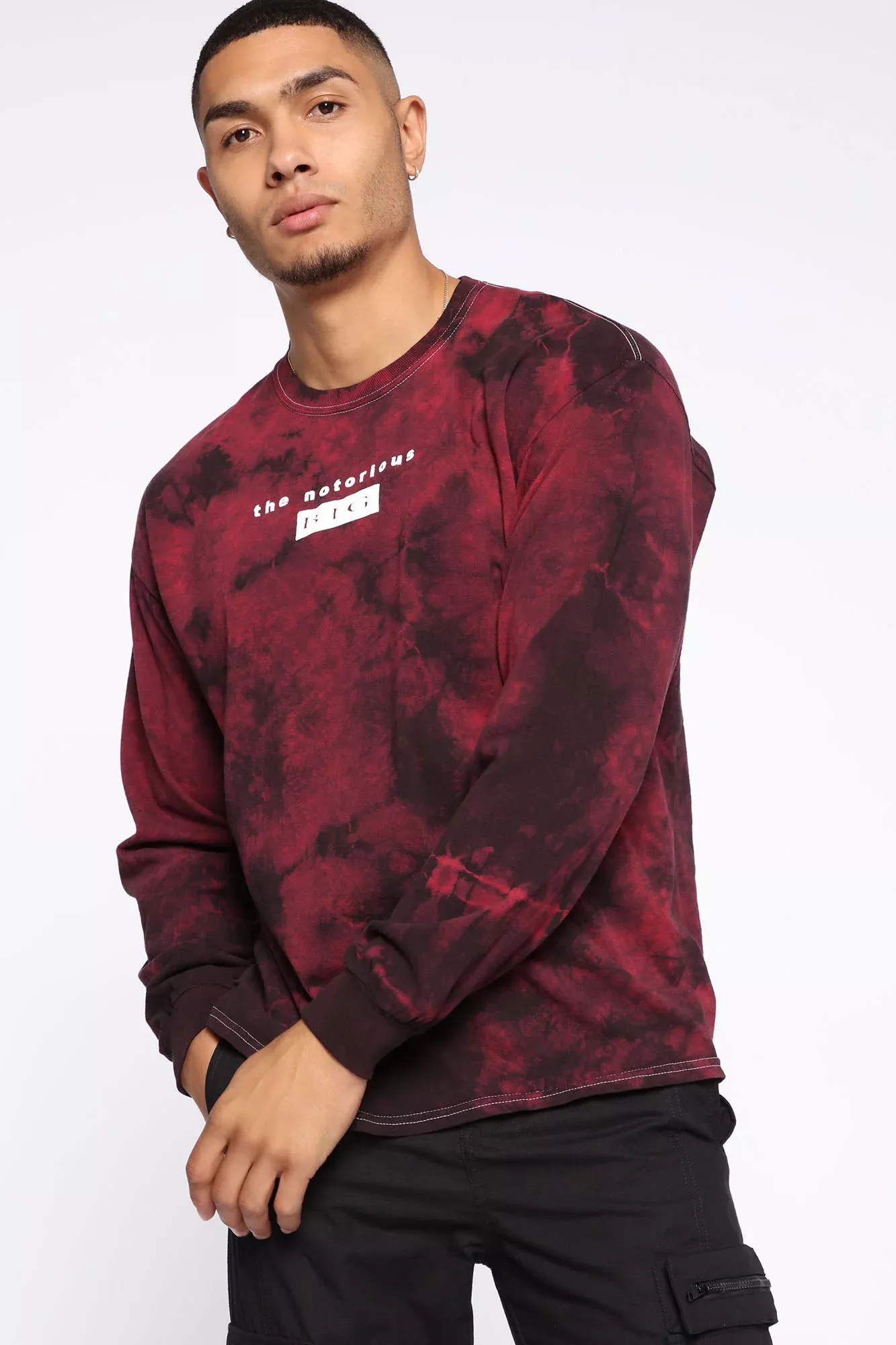 Biggie Tie Dye Long Sleeve Tee - Red/combo