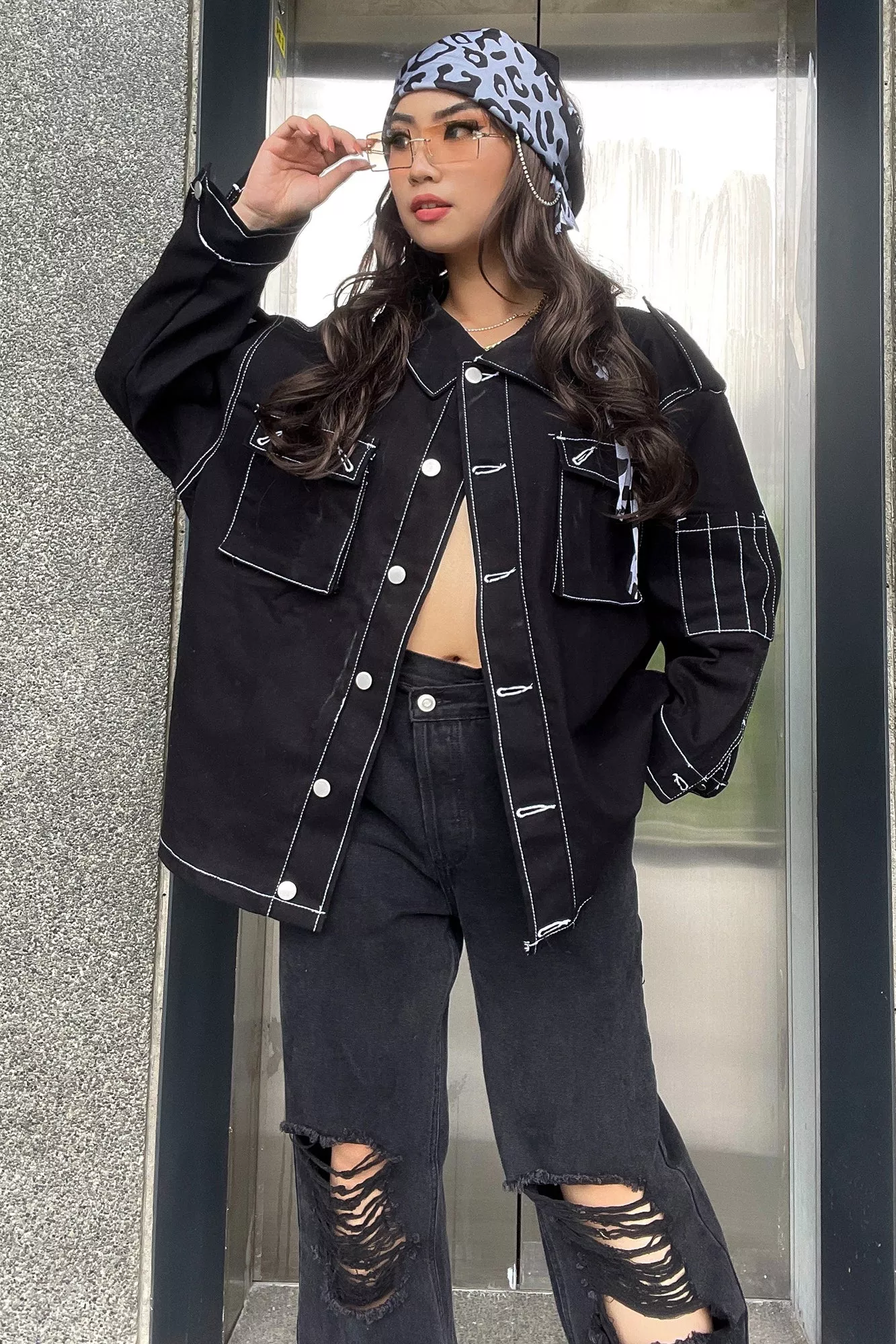 Blast From The Contrast Shirt - Black