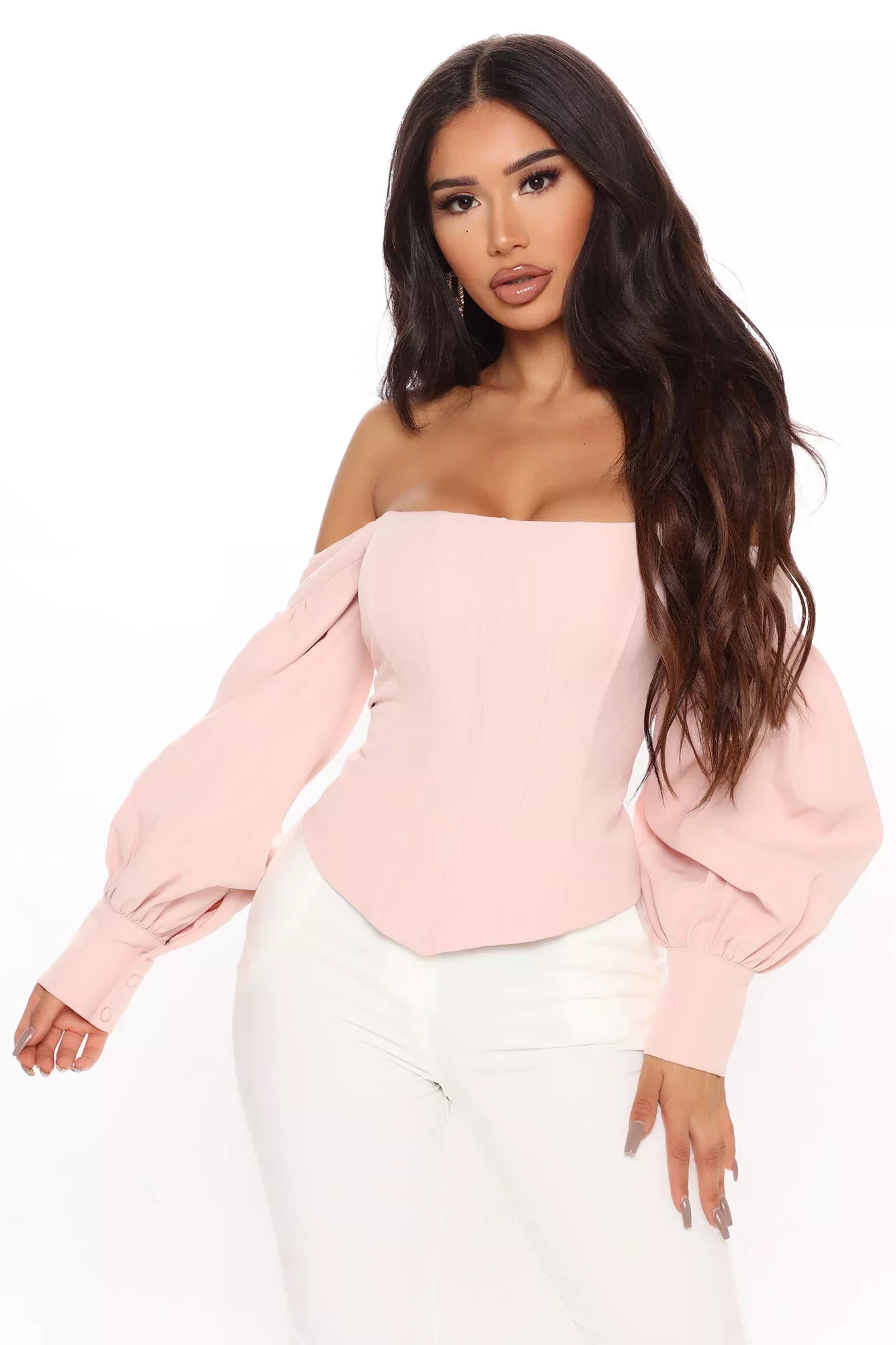 Bound To Your Love Corset Top - Blush