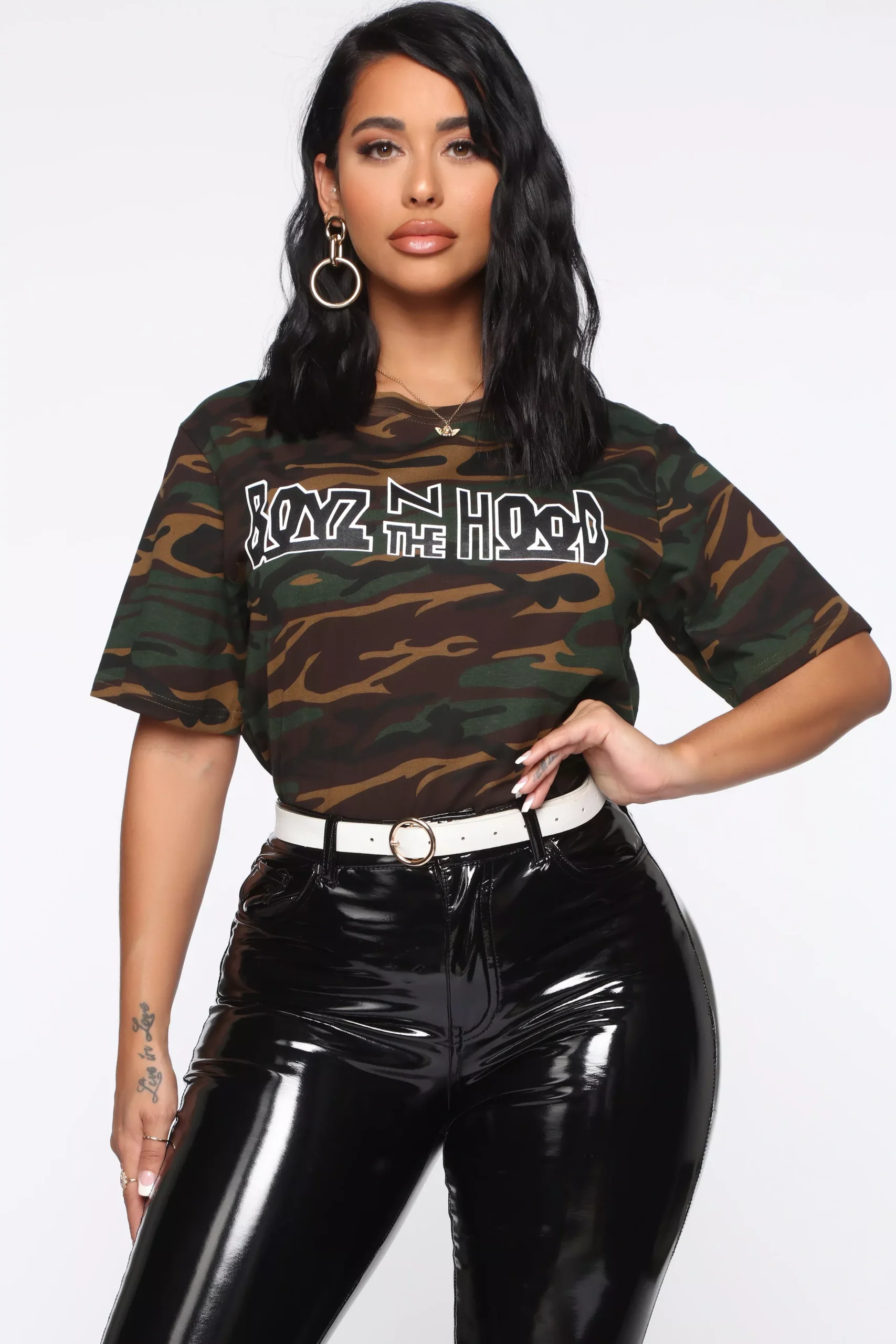 Boyz N The Hood Camo Top - Olive/combo