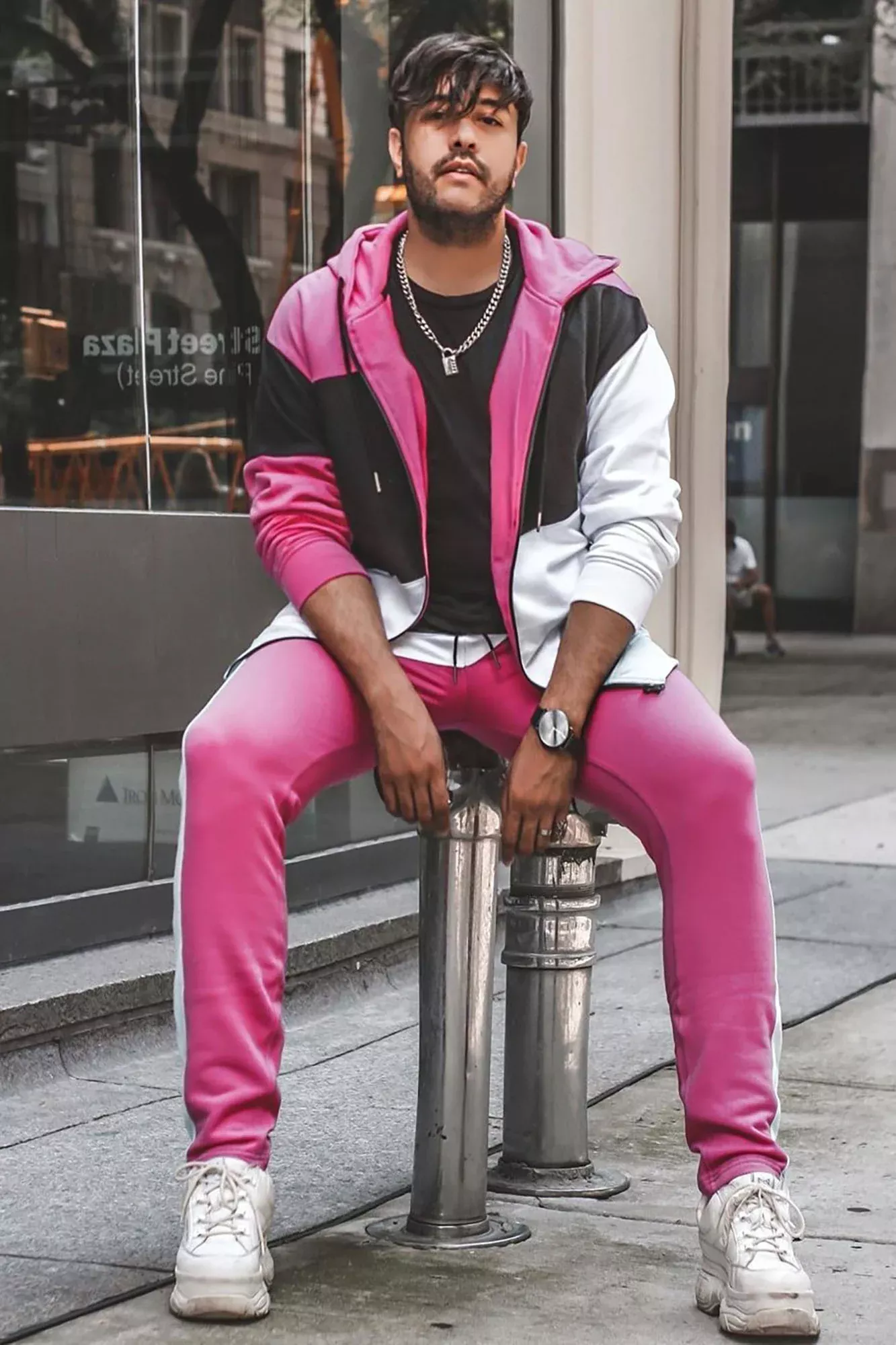 Braden Zip Up Hoodie - Pink/combo