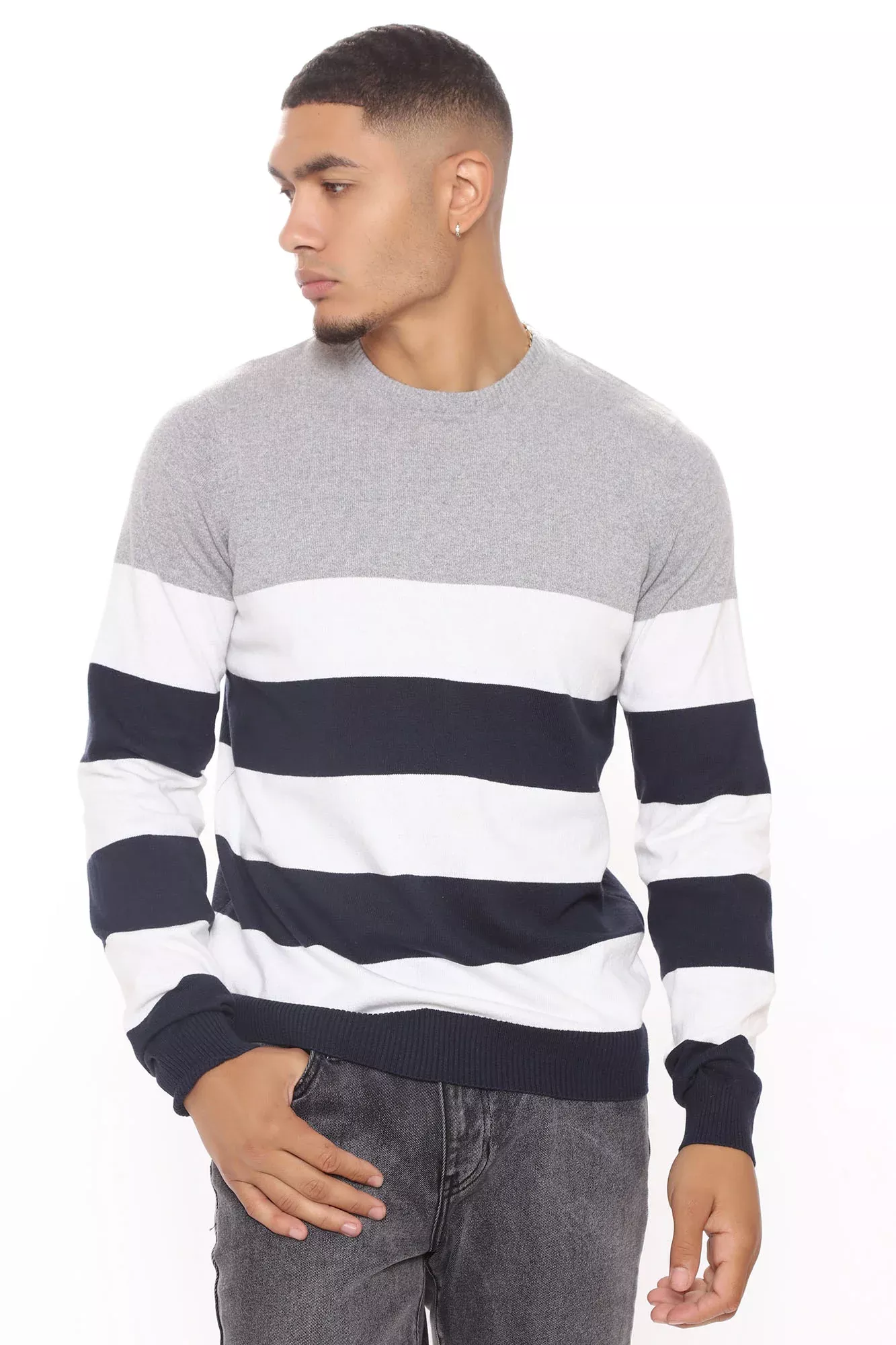 Bring Your Best Crewneck Sweater - Grey/combo