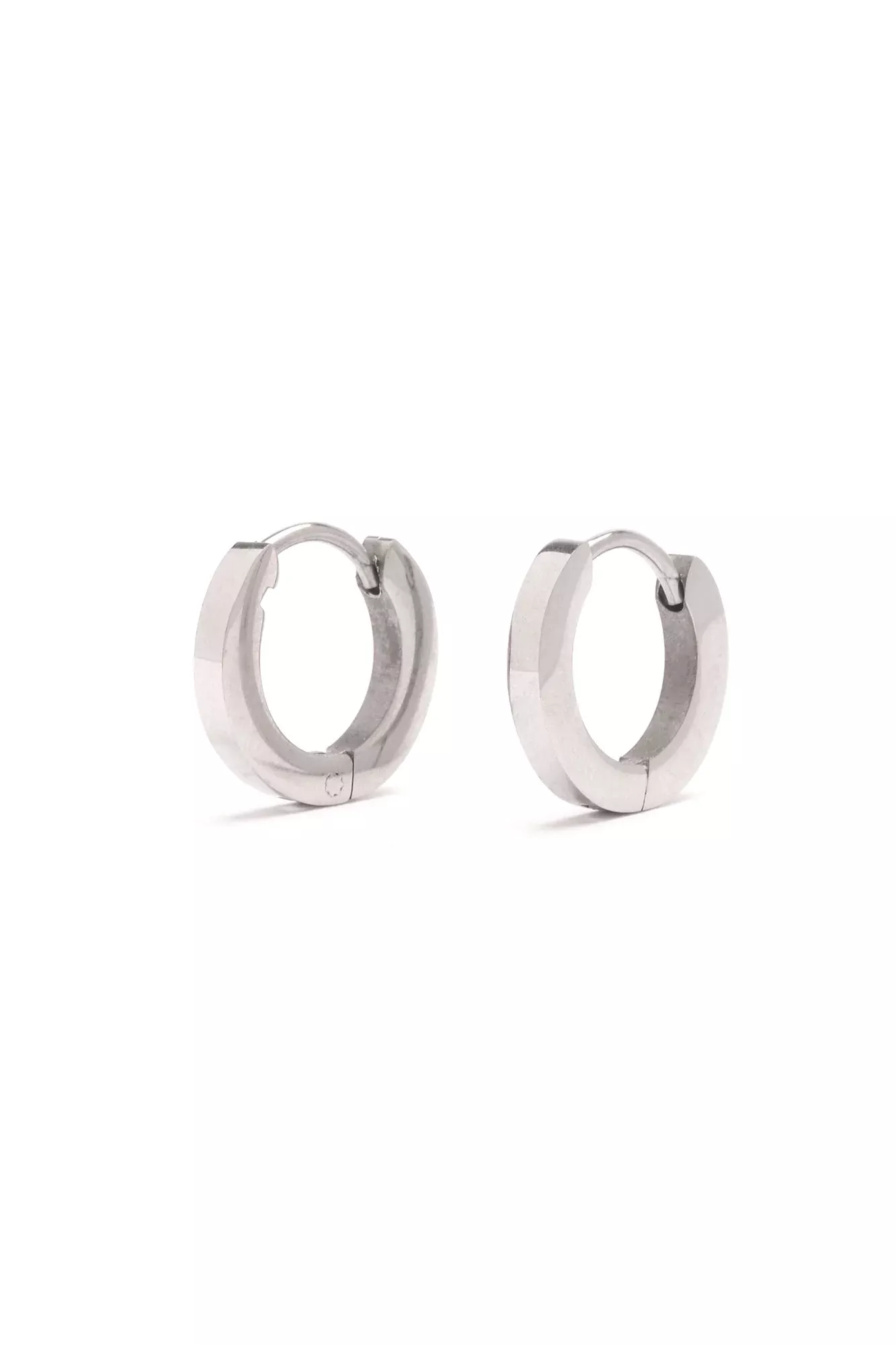 Brix Wide Hoop Earring Set - Silver