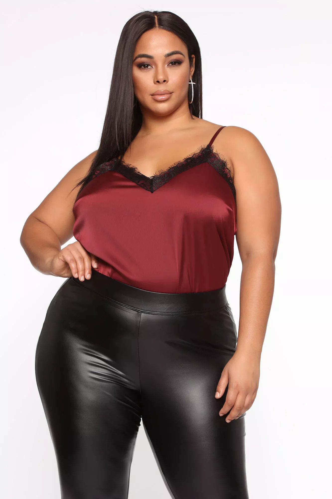 Call Her Baby Lace Cami Top - Burgundy