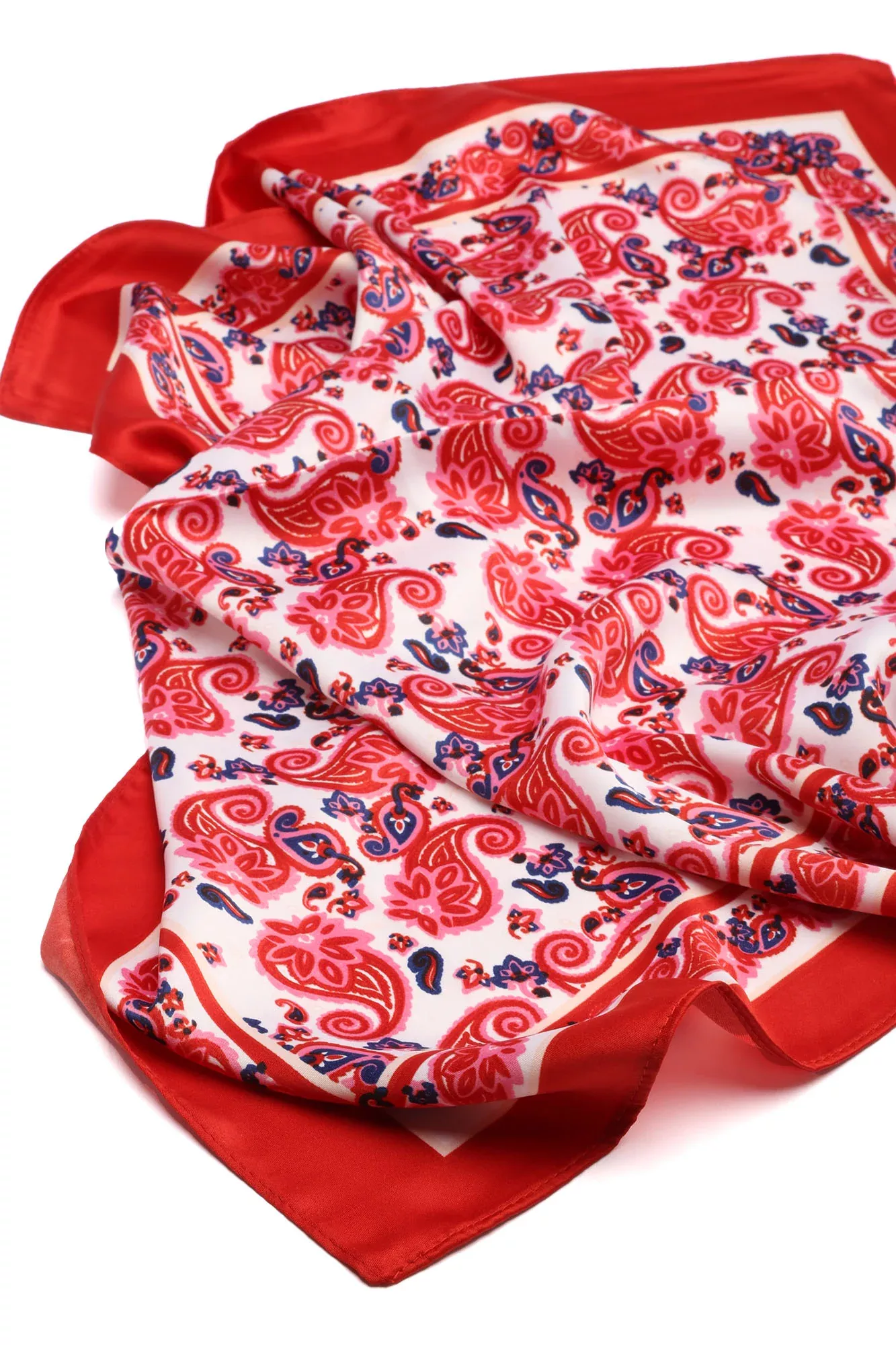 Call Me Up Square Bandana - Red/White