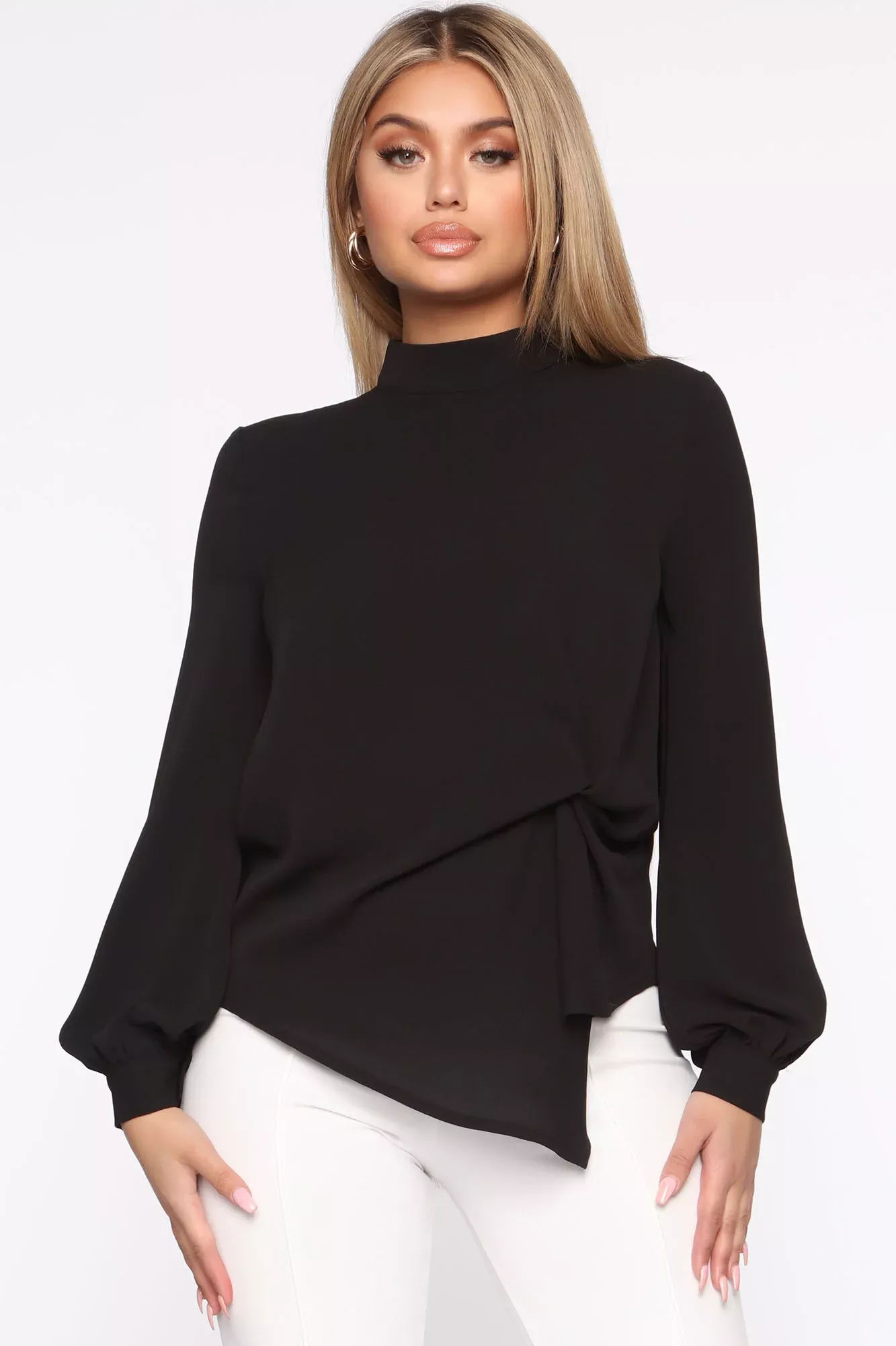 Carla Twist Blouse - Black