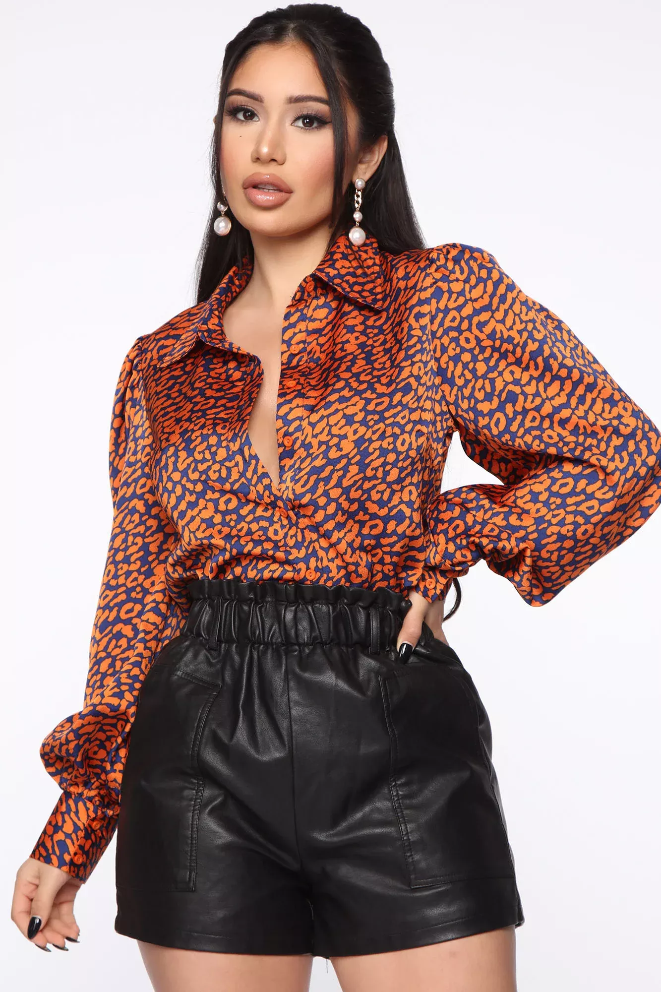 Cat Tell Me Nothing Top - Orange/combo