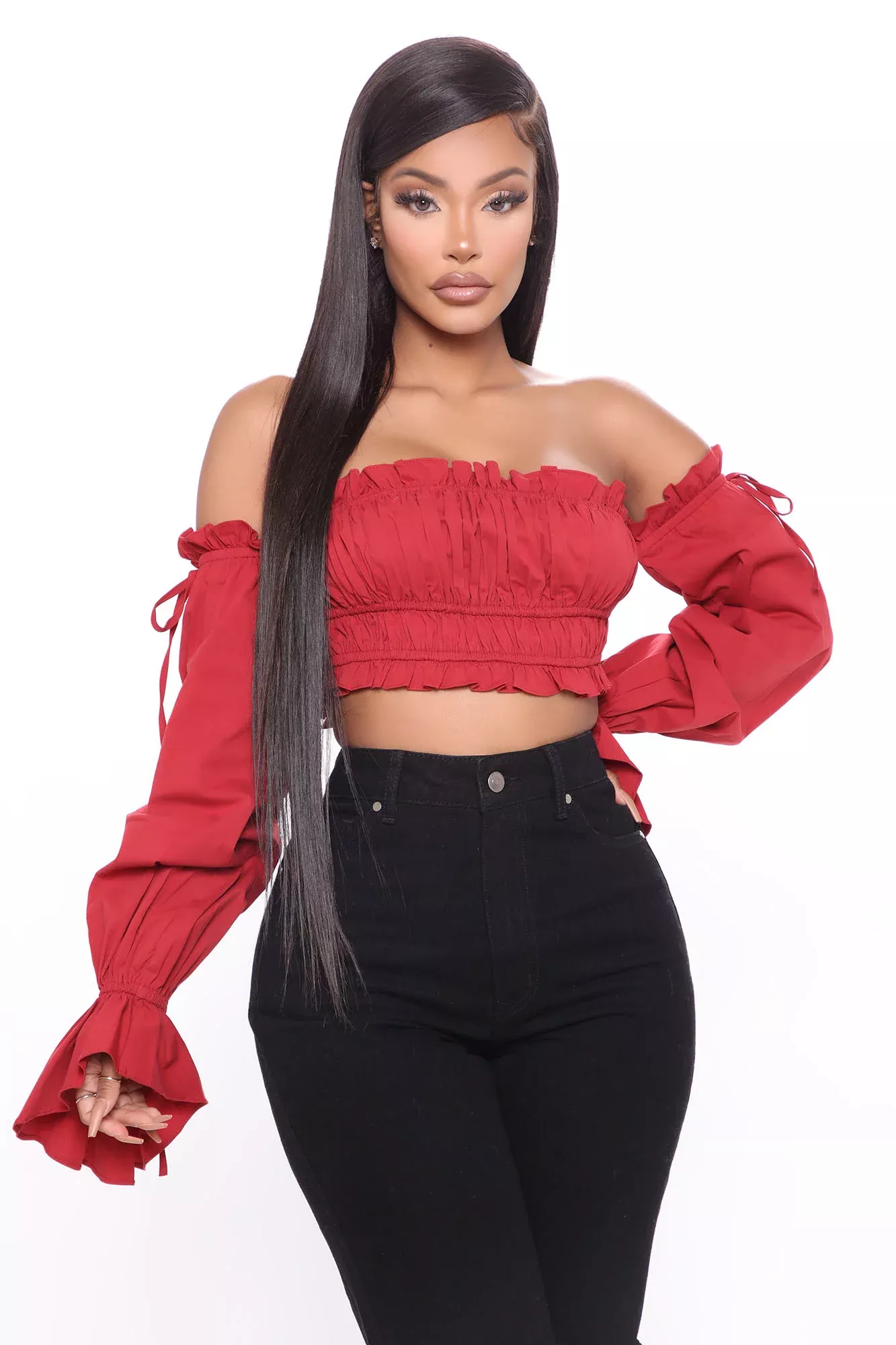 Catch You At Brunch Ruched Top - Marsala