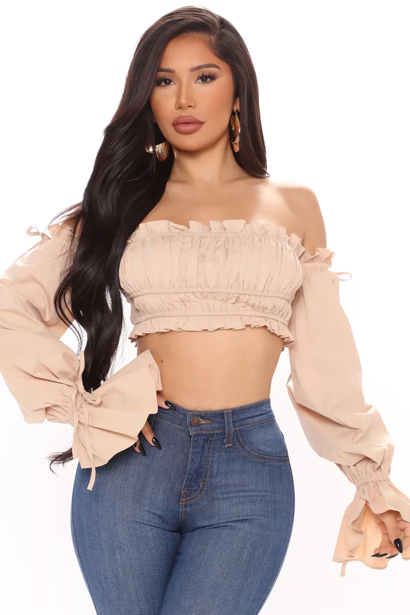 Catch You At Brunch Ruched Top - Nude