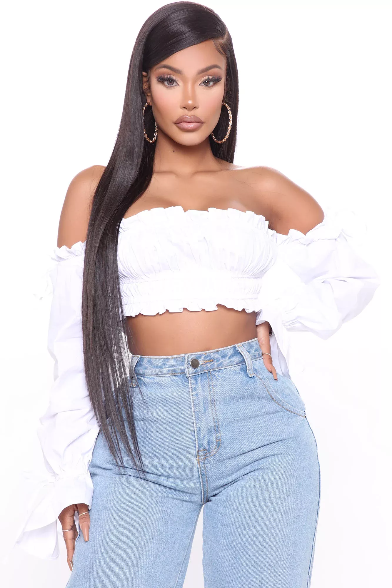 Catch You At Brunch Ruched Top - White