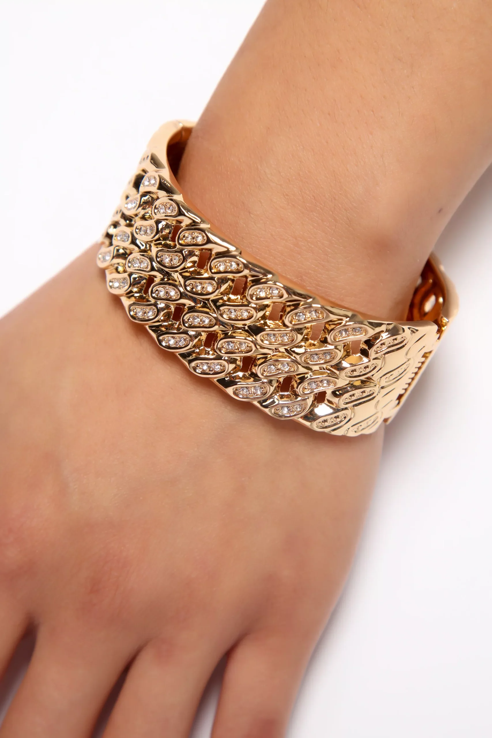 Chained Up Cuff Bracelet - Gold