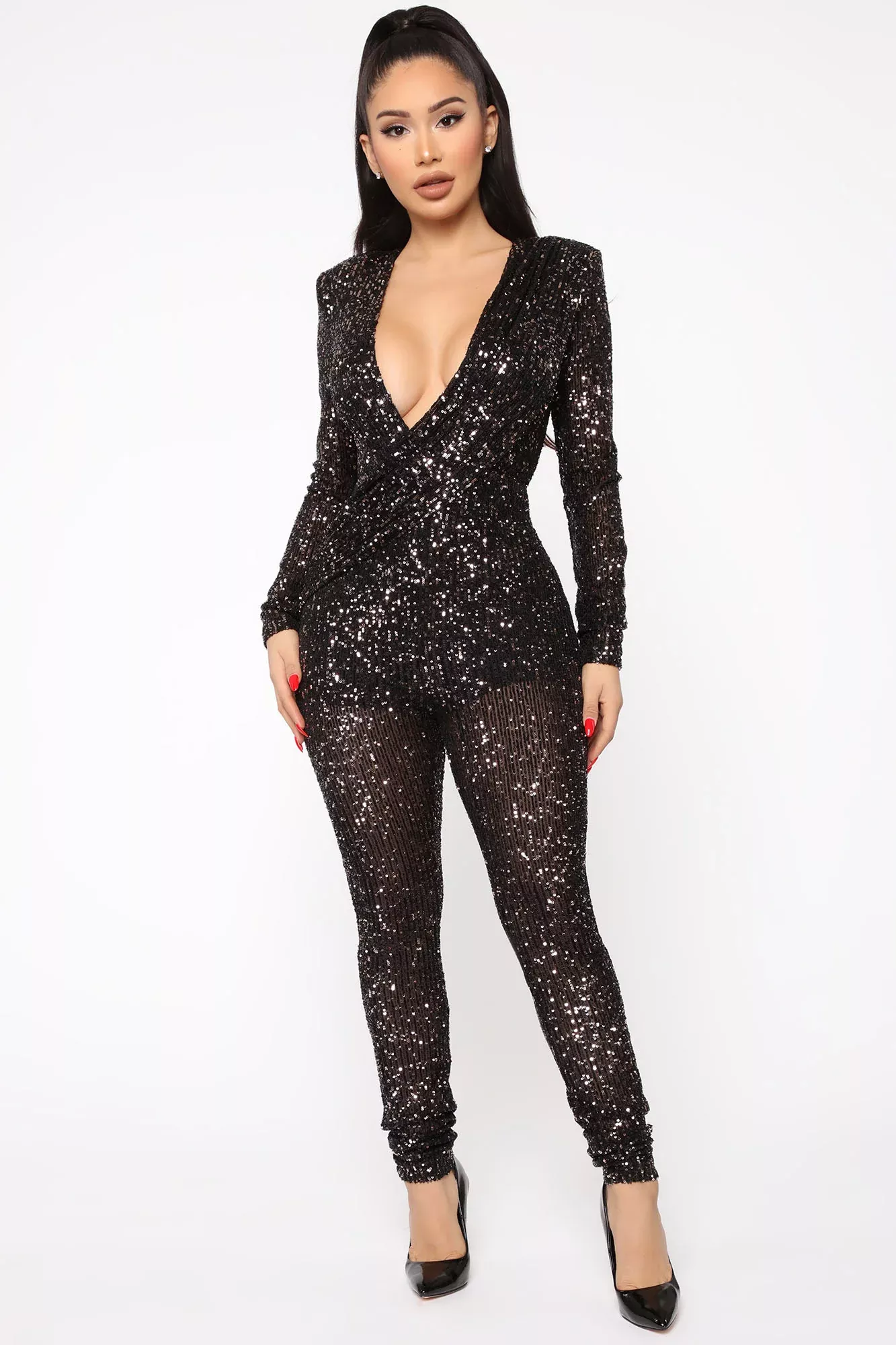 Champagne Babe Jumpsuit - RoseGold/Black