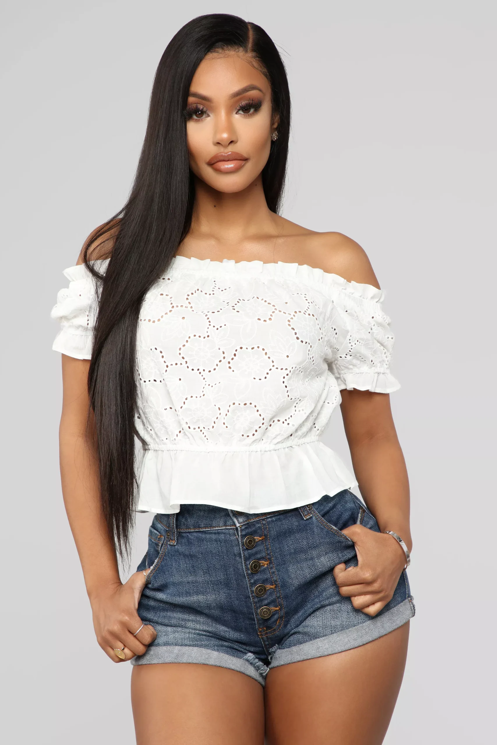Charlotte Off Shoulder Top - Off White