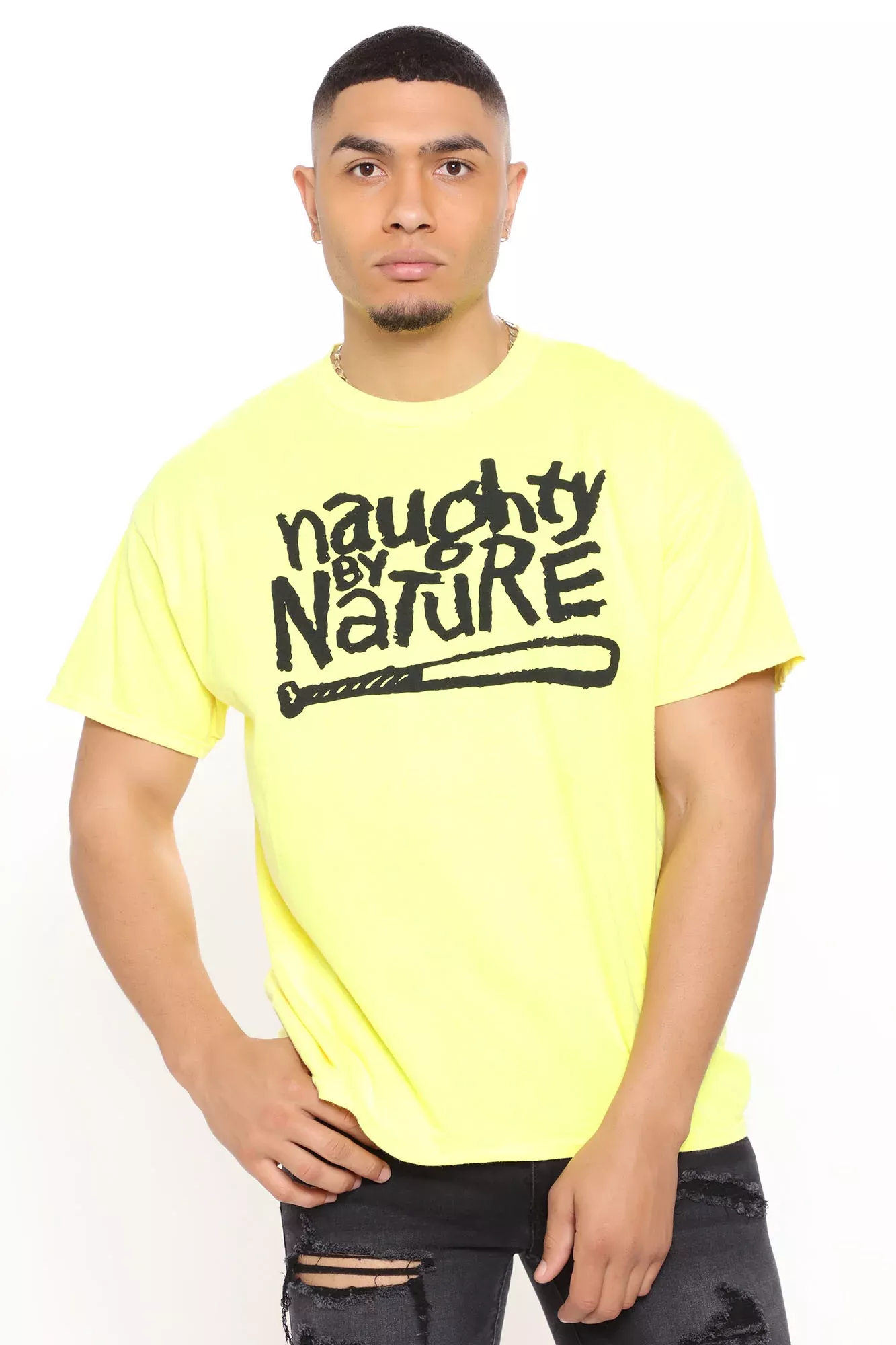 Classic Naughty By Nature Short Sleeve Tee - Yellow/combo