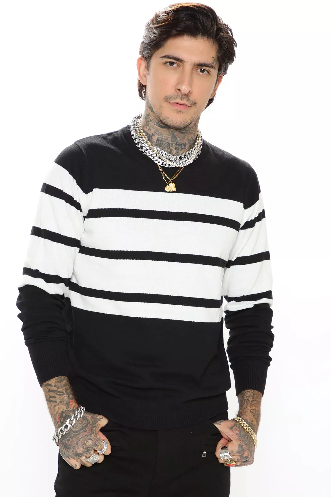 Coming in Hot Crewneck Sweater - Black/Combo
