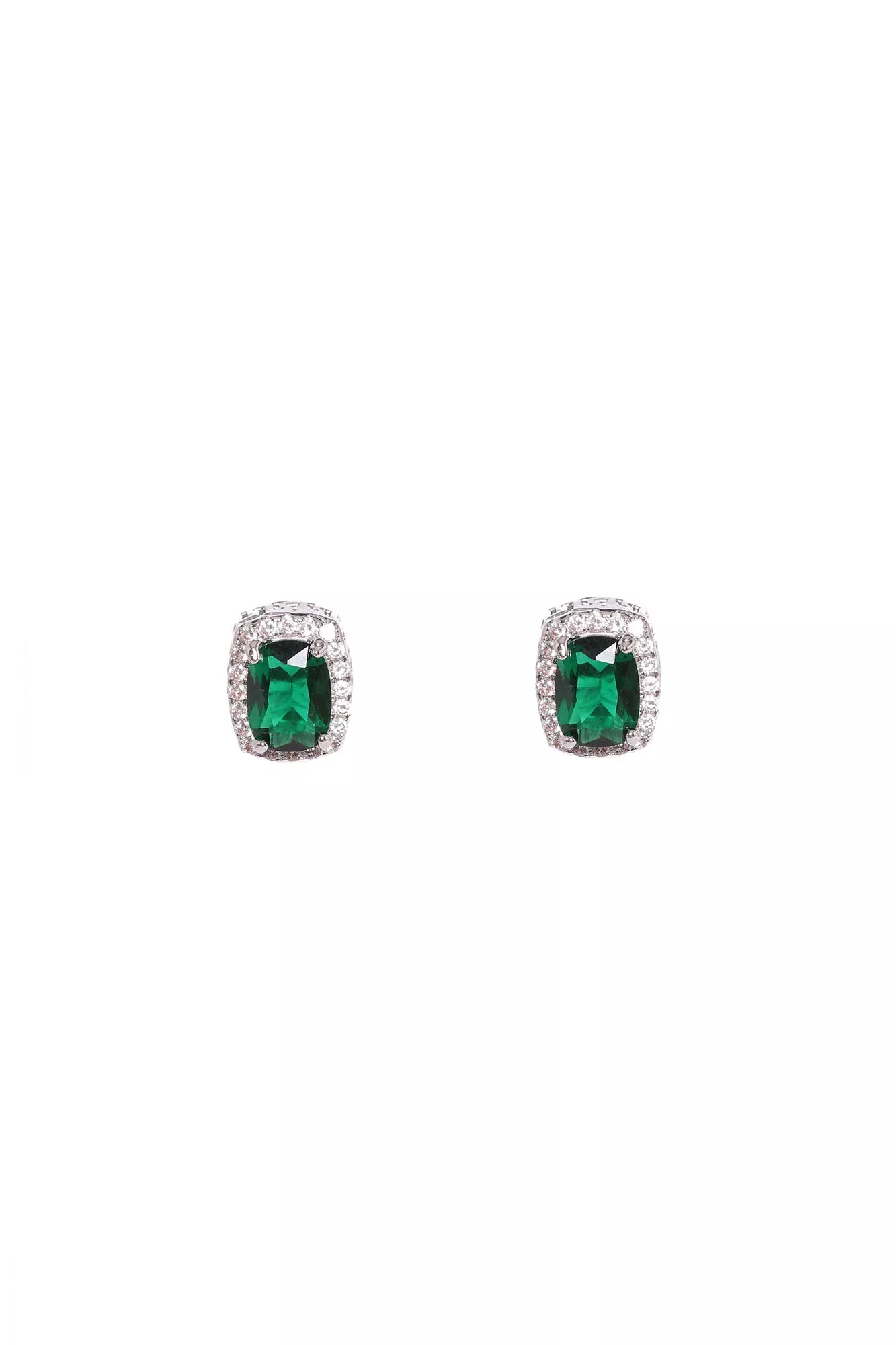 Command Attention Earring Set - Silver/Green