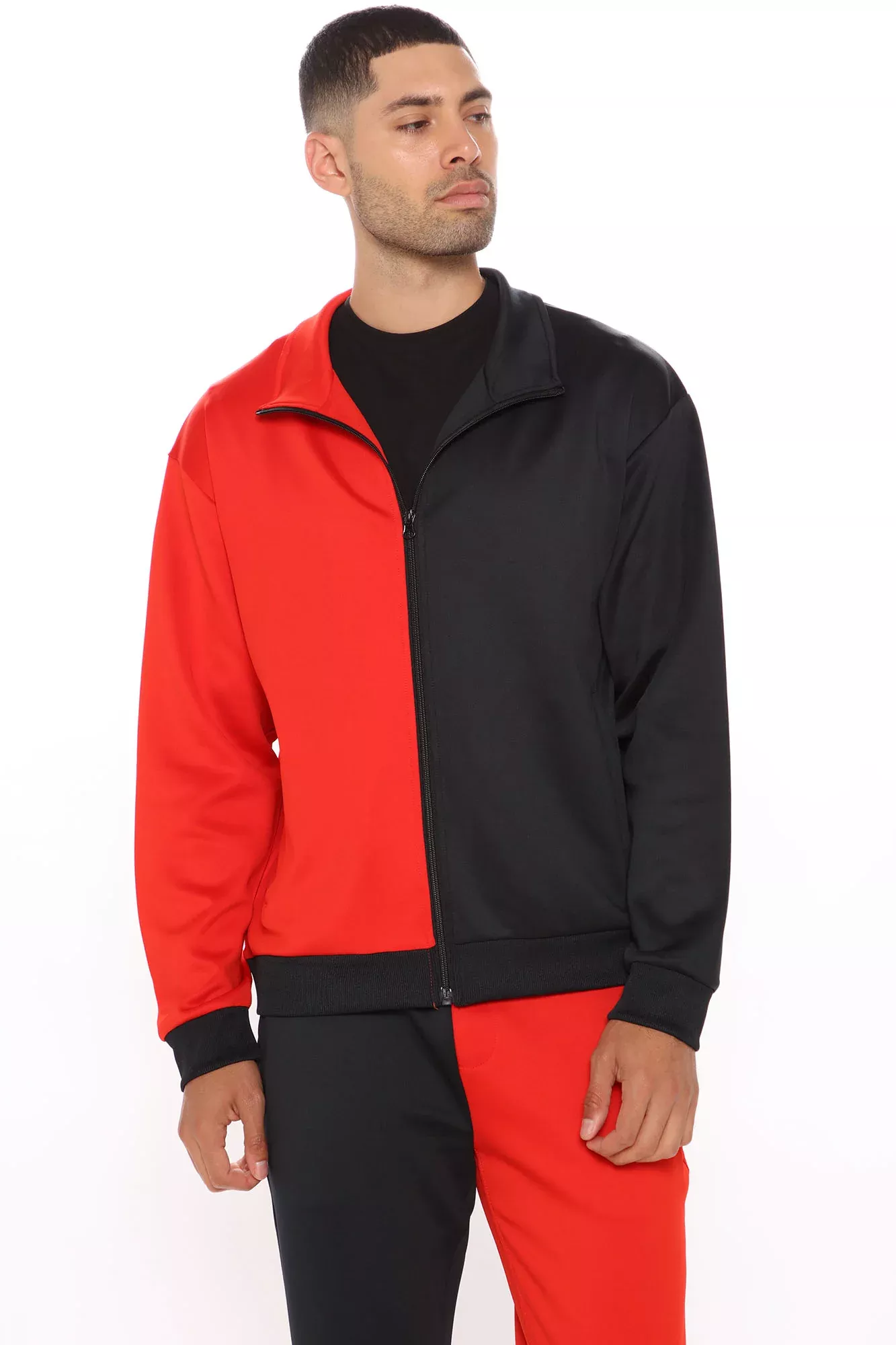 Corie Zip Up Jacket - Red/combo
