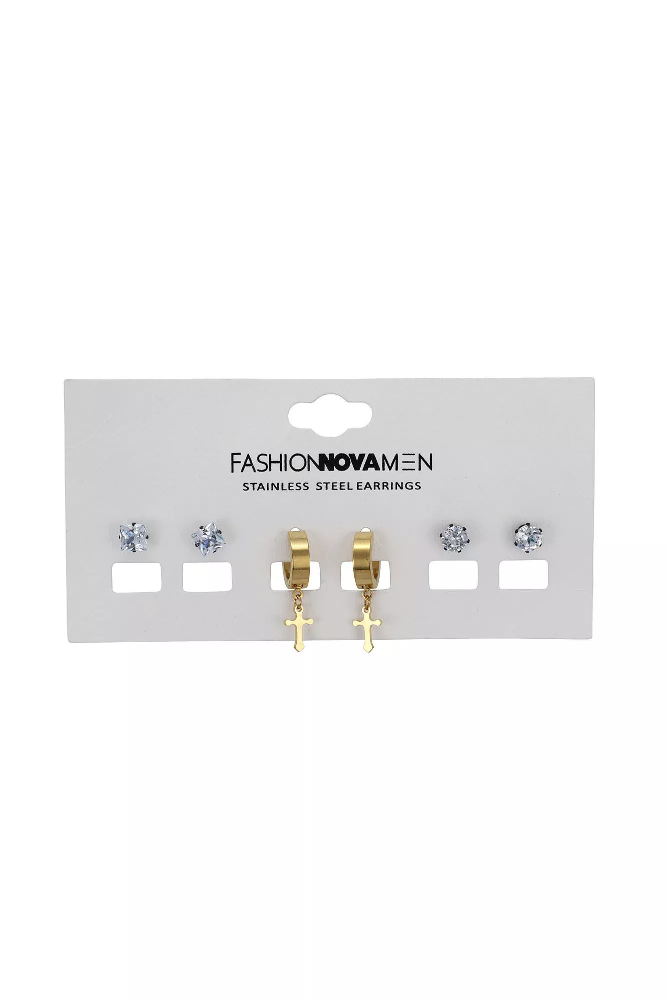 Crossed 3 Piece Earring Set - Gold