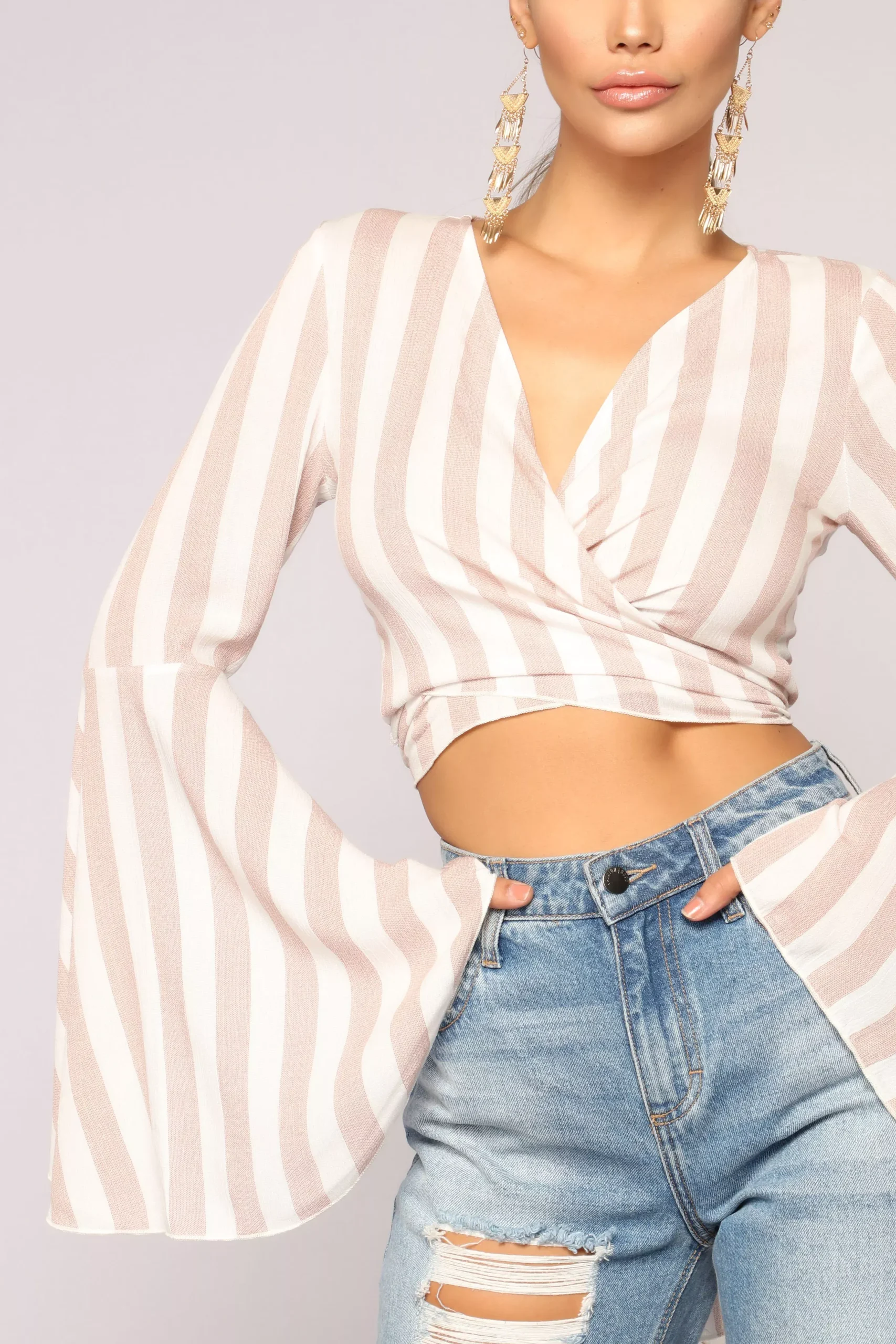 Dancing In Tulum Long Sleeve Top - Off White/Combo