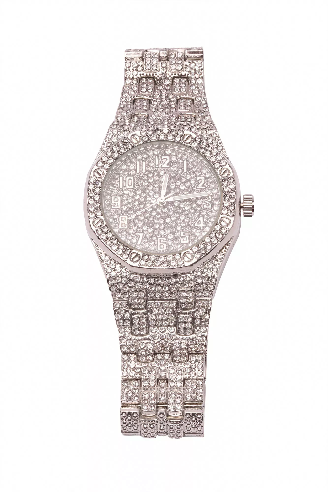 Daniel Gold Iced Out Watch - Silver