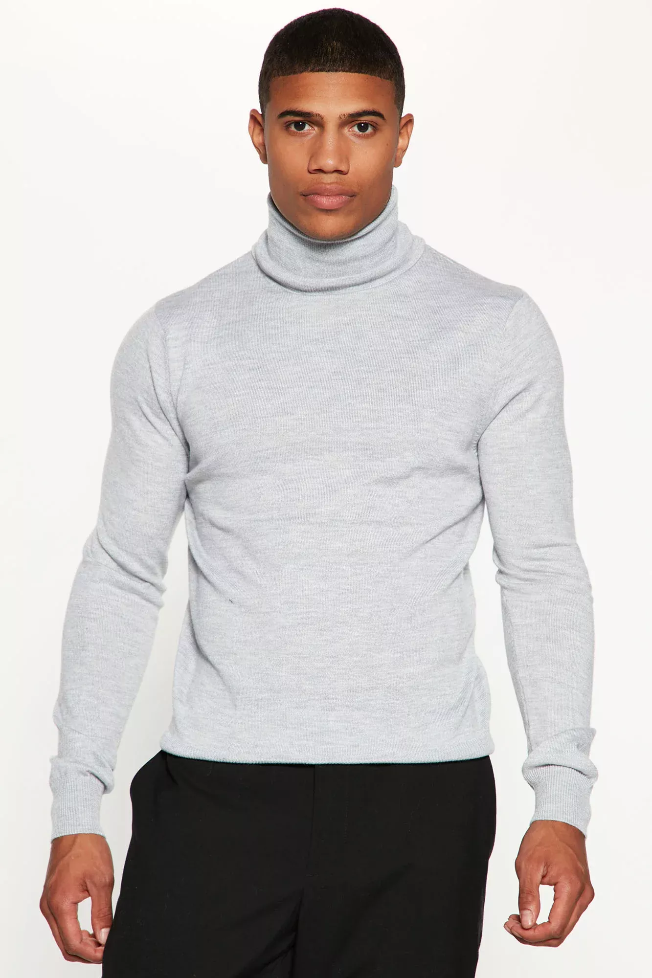 DeAngelo Turtleneck Sweater - Heather Grey