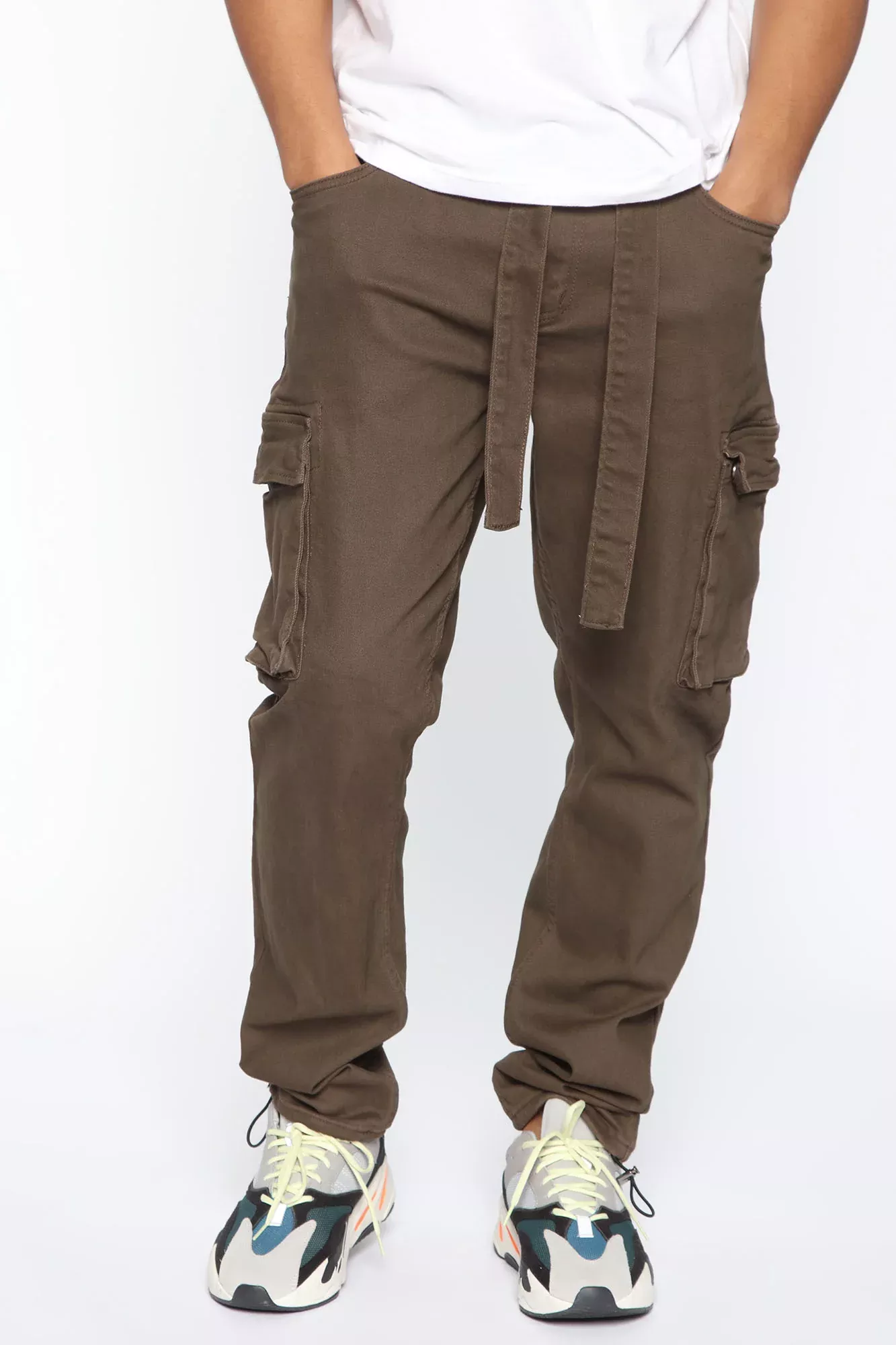 Dollar Sign Baggy Cargo Pants - Olive
