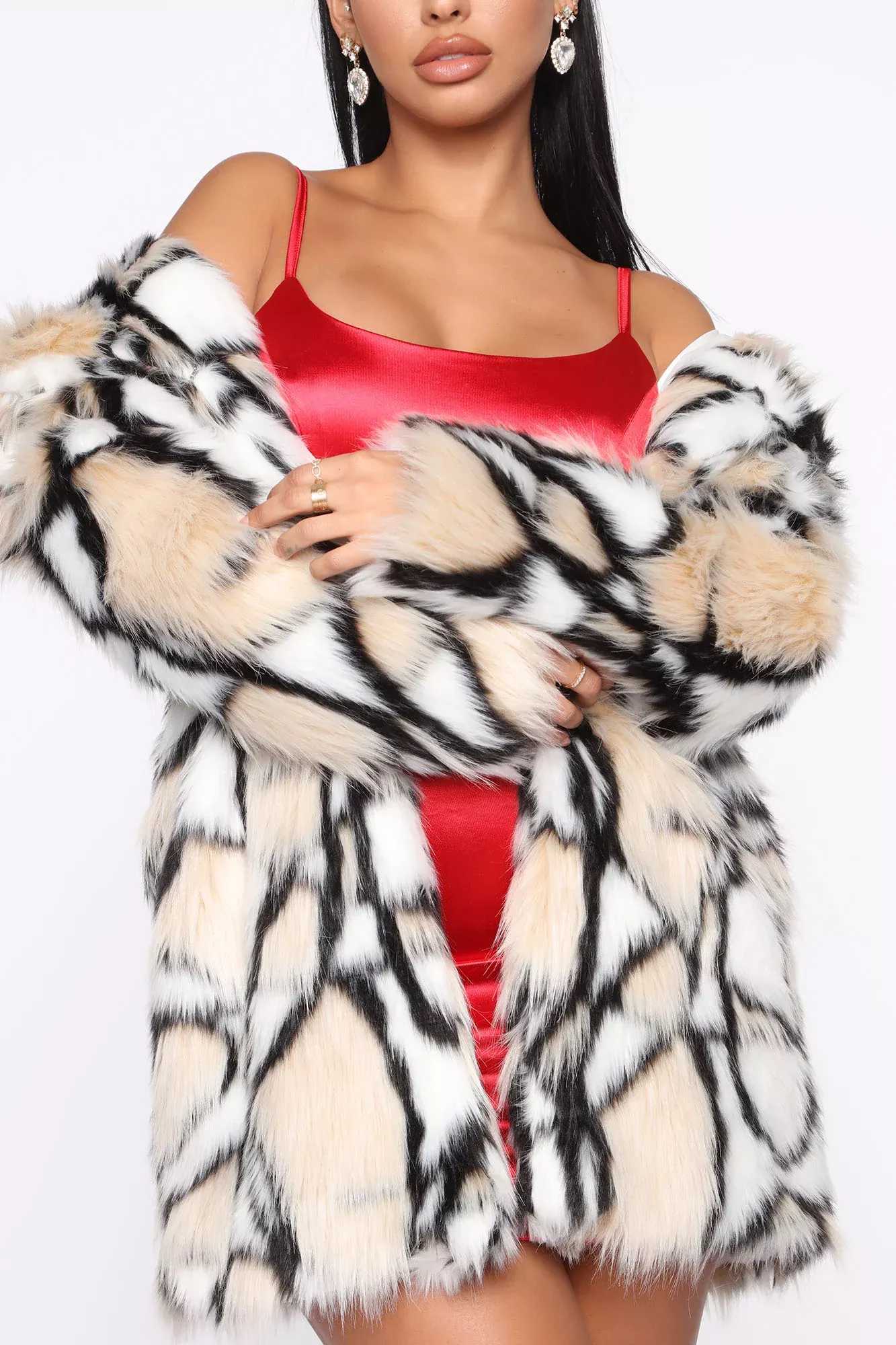 Don't Bother Me Faux Fur Coat - Multi Color