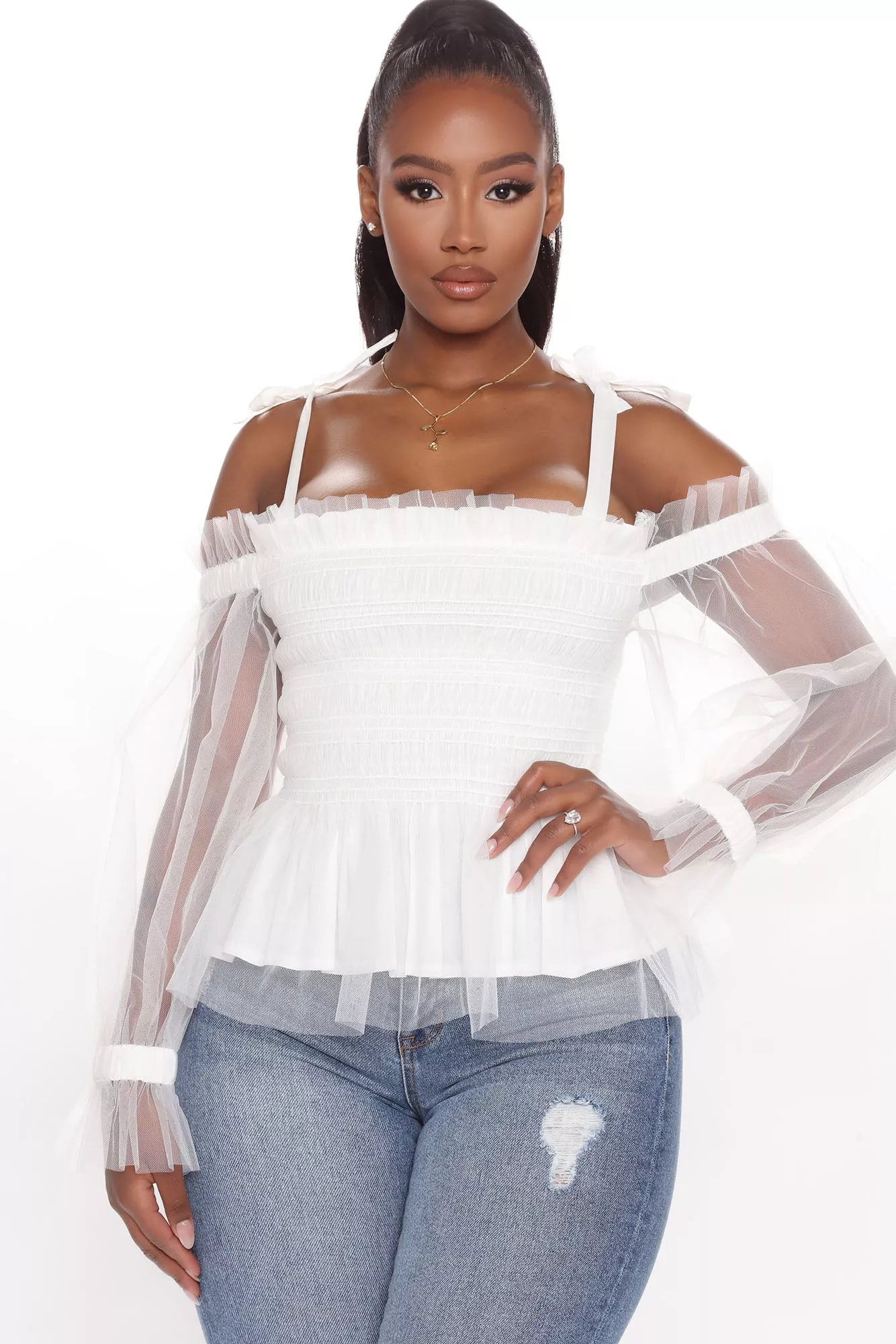 Don't Mesh Me Too Much Top - Off White