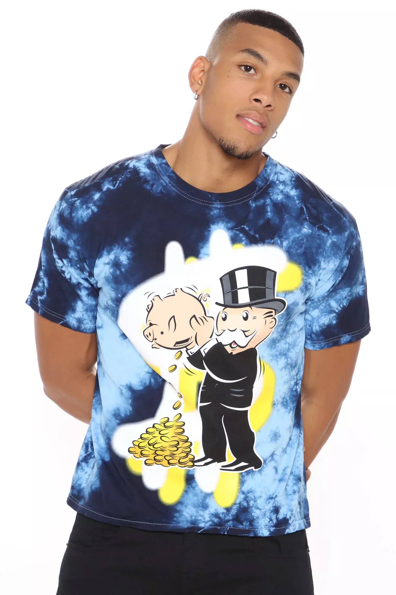 Don't Take My Money Tie Dye Short Sleeve Tee - Blue/combo